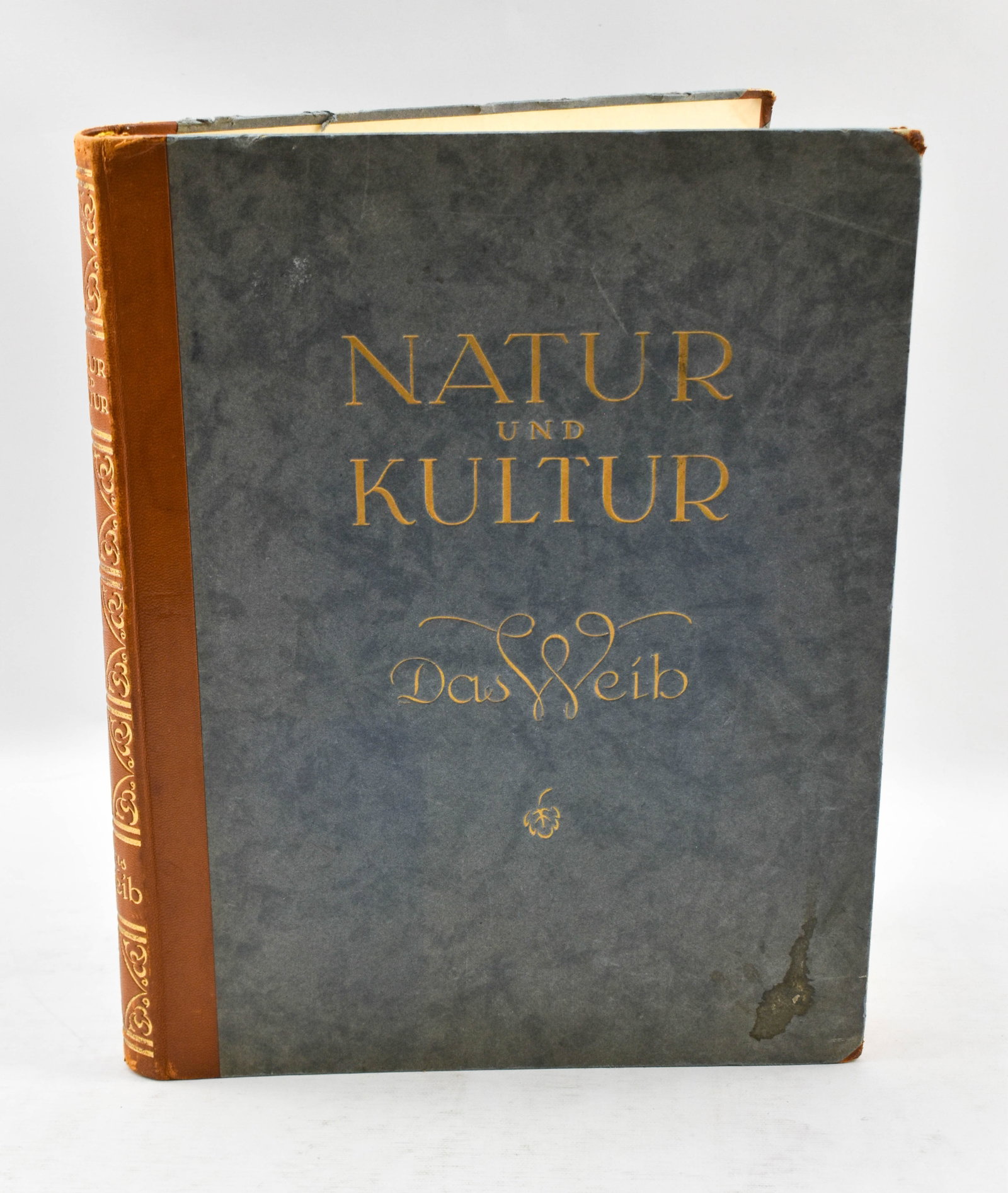 Antique Natur und Kultur das Weib Boudoir Book, 1925: Hardcover edition of Natur und Kultur das Weib (Nature and Culture of the Female) curated by Dr. Peter Landow, a nude and boudoir photo book published in Berlin in 1925 by Gesellschaft zur Verbreitung