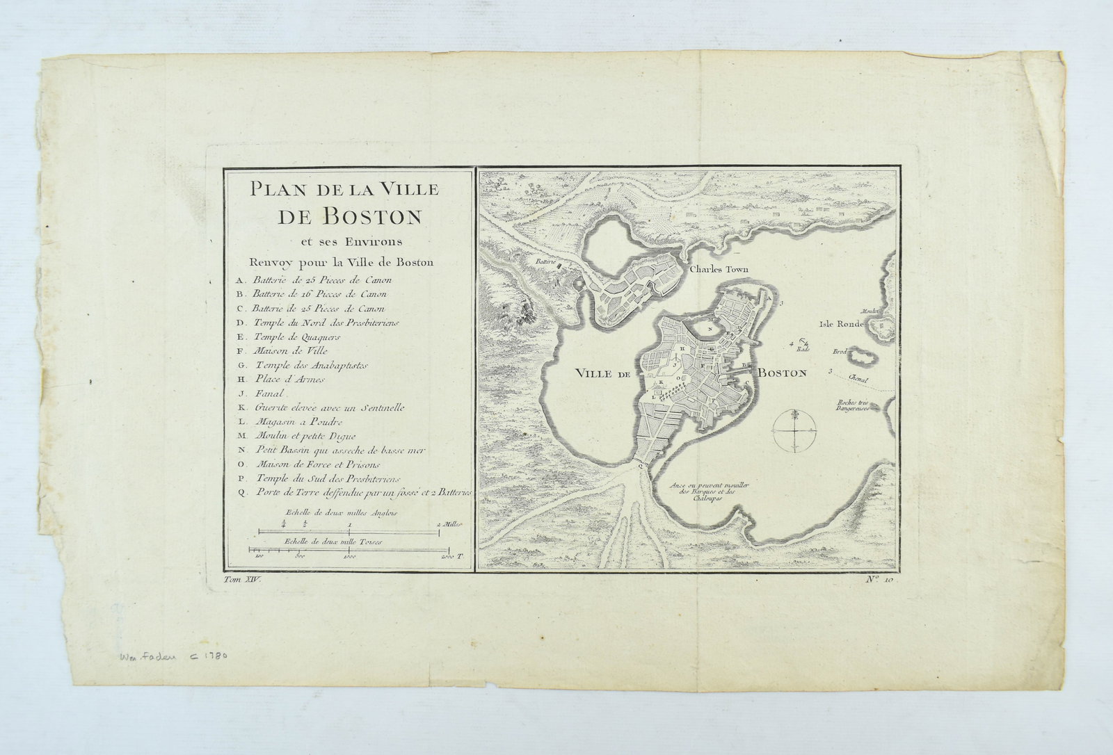 1757 "Plan de la Ville de Boston" Map (1 of 4)