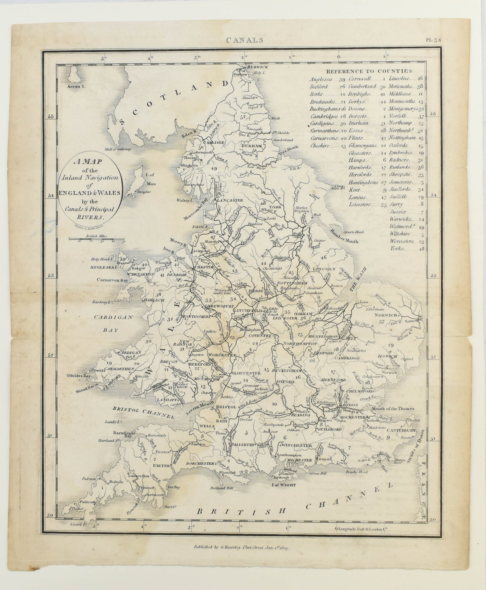 1809 Canal Map of England (1 of 5)