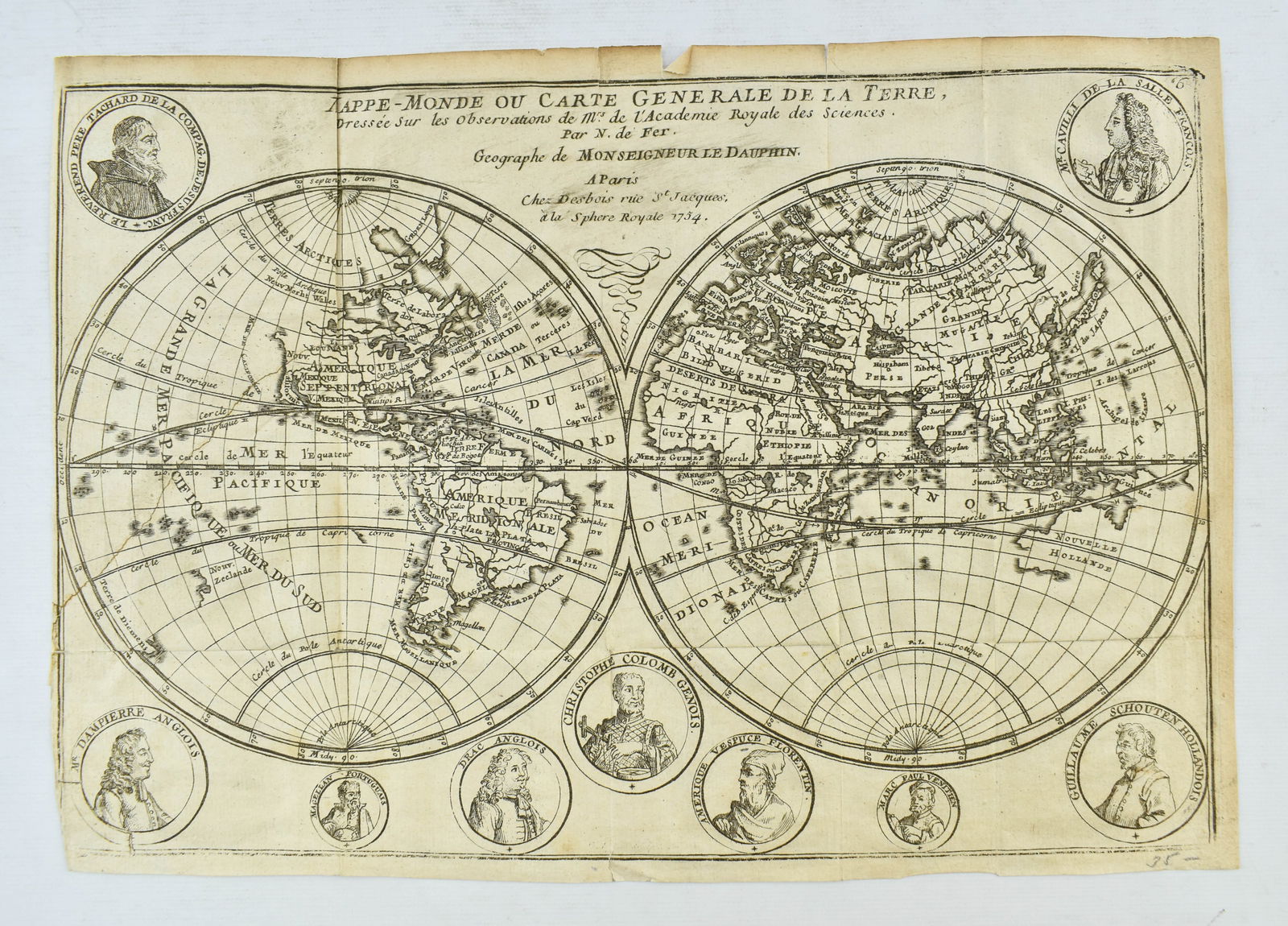 1754 French Mappemonde World Map (1 of 4)
