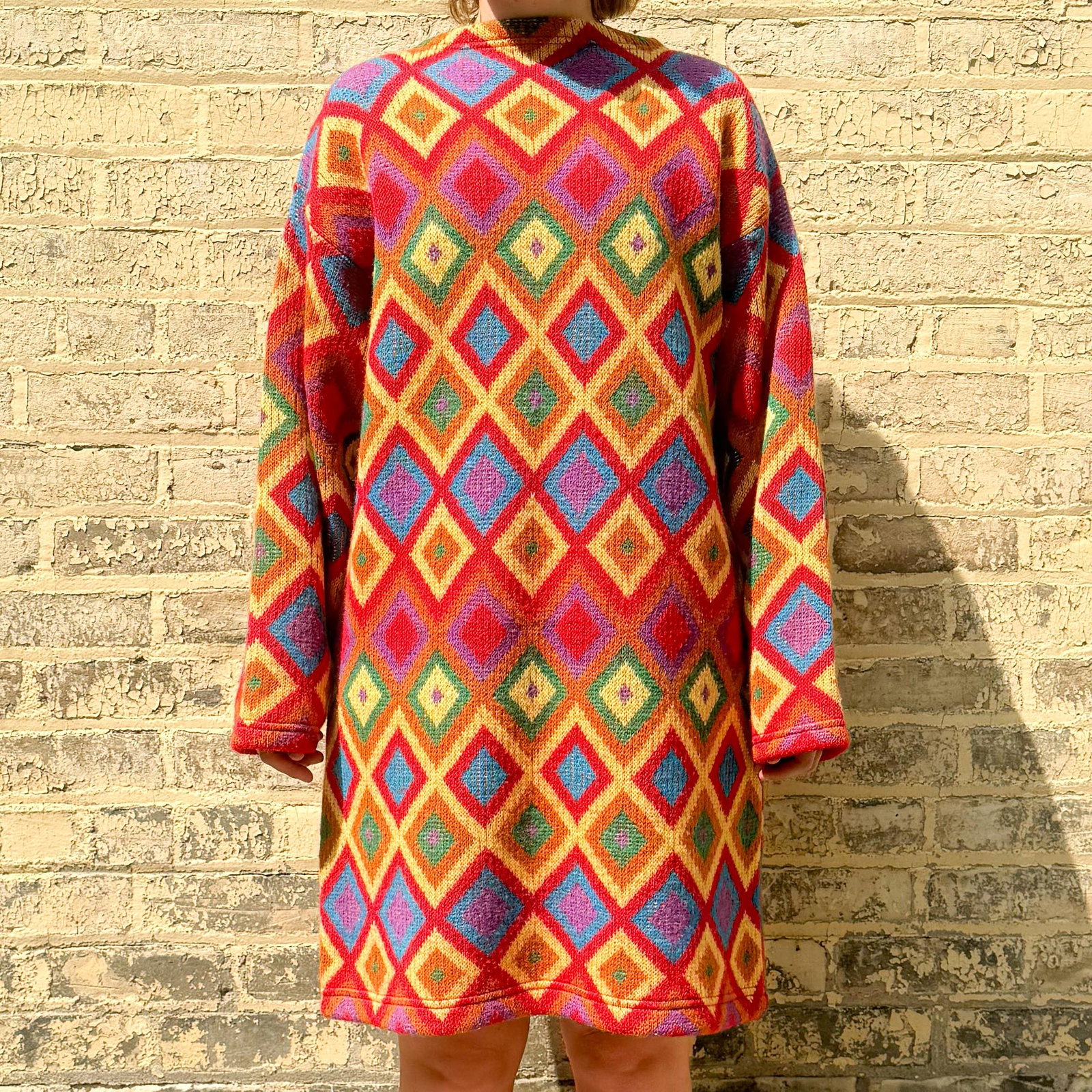 Vintage Knit Rainbow Sweater Dress (1 of 5)