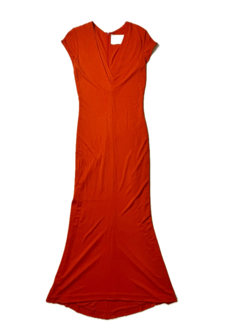 Vera Wang Orange Evening Dress (1 of 6)