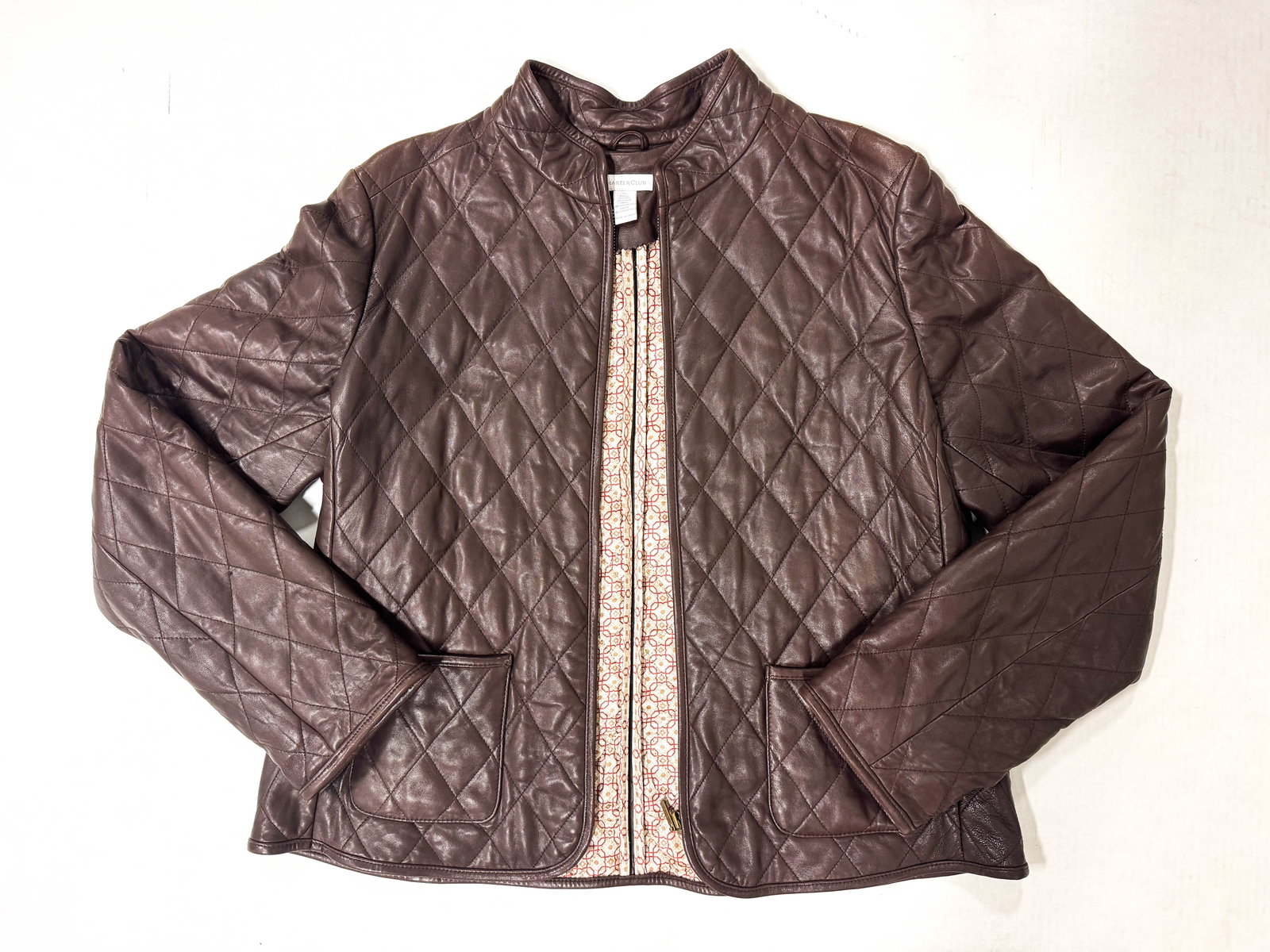 Vintage Charter Club Quilted Leather Jacket (1 of 5)