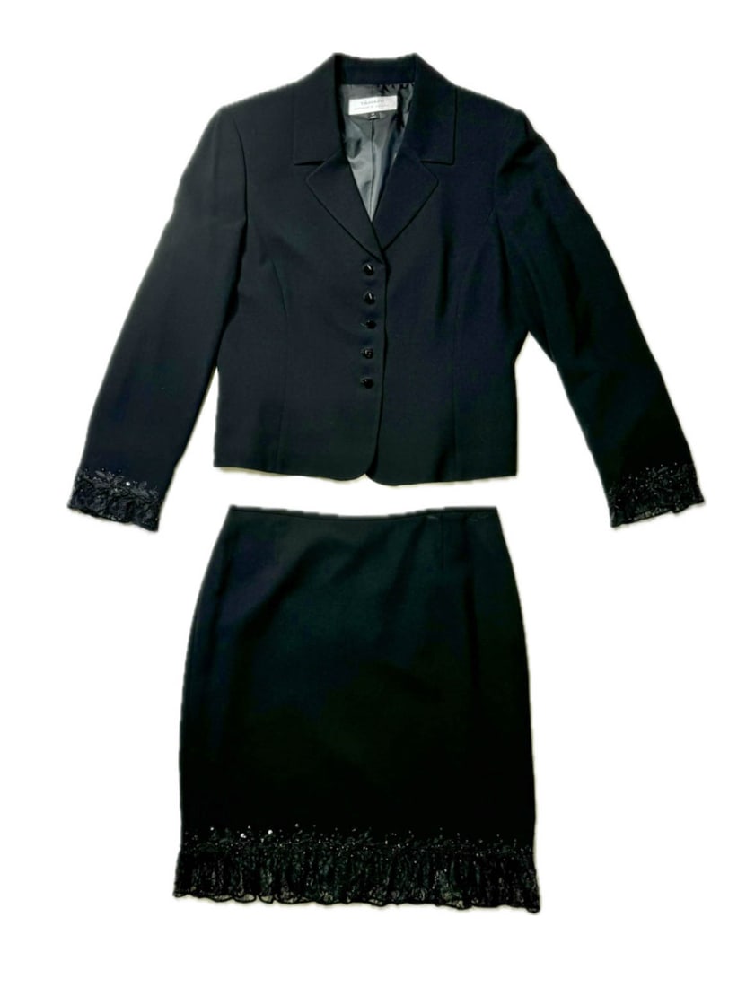 Tahari Black Lace Skirt Suit (1 of 7)