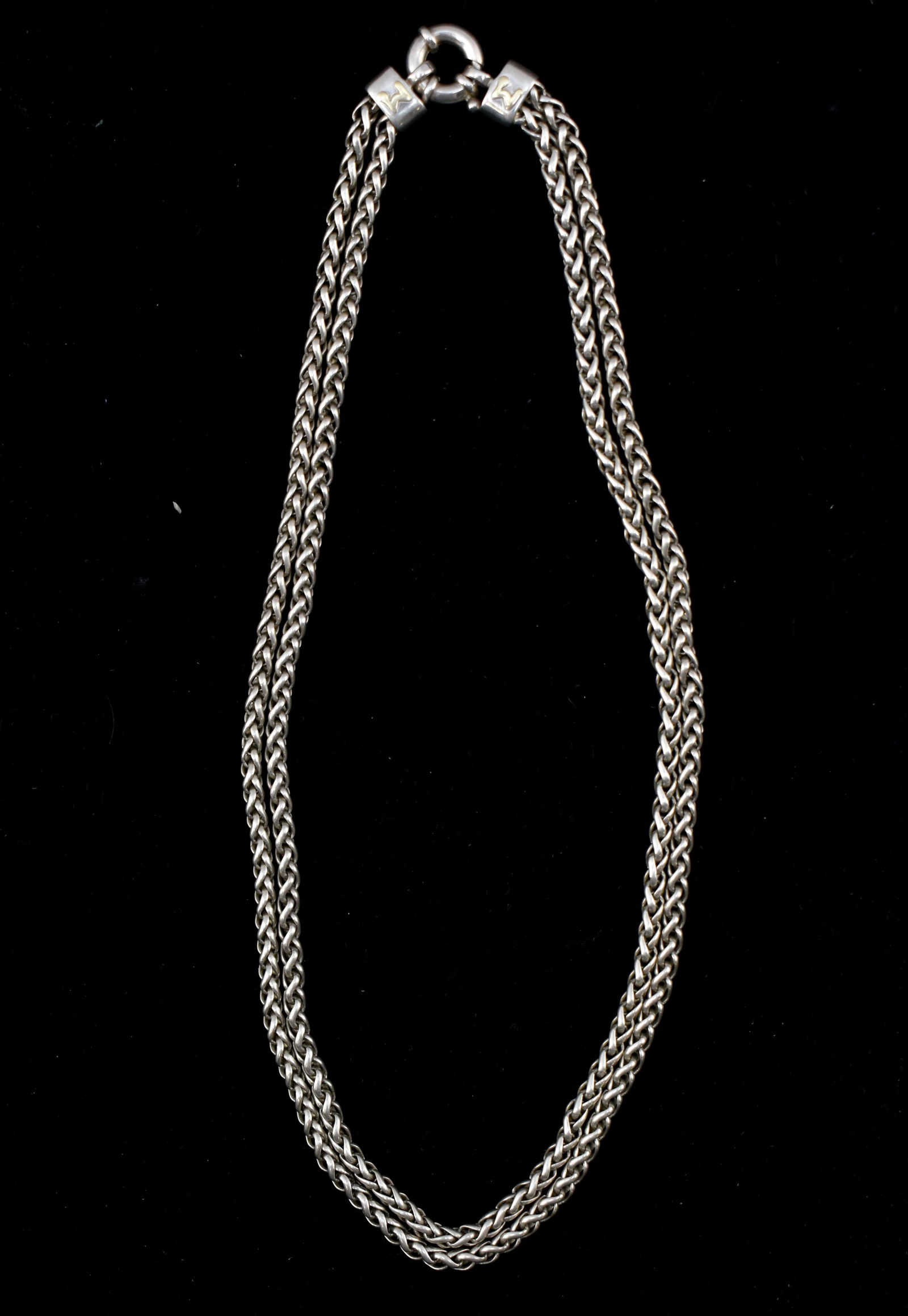 Sterling Silver Flli Menegatto Italian Double Chain Necklace (1 of 4)