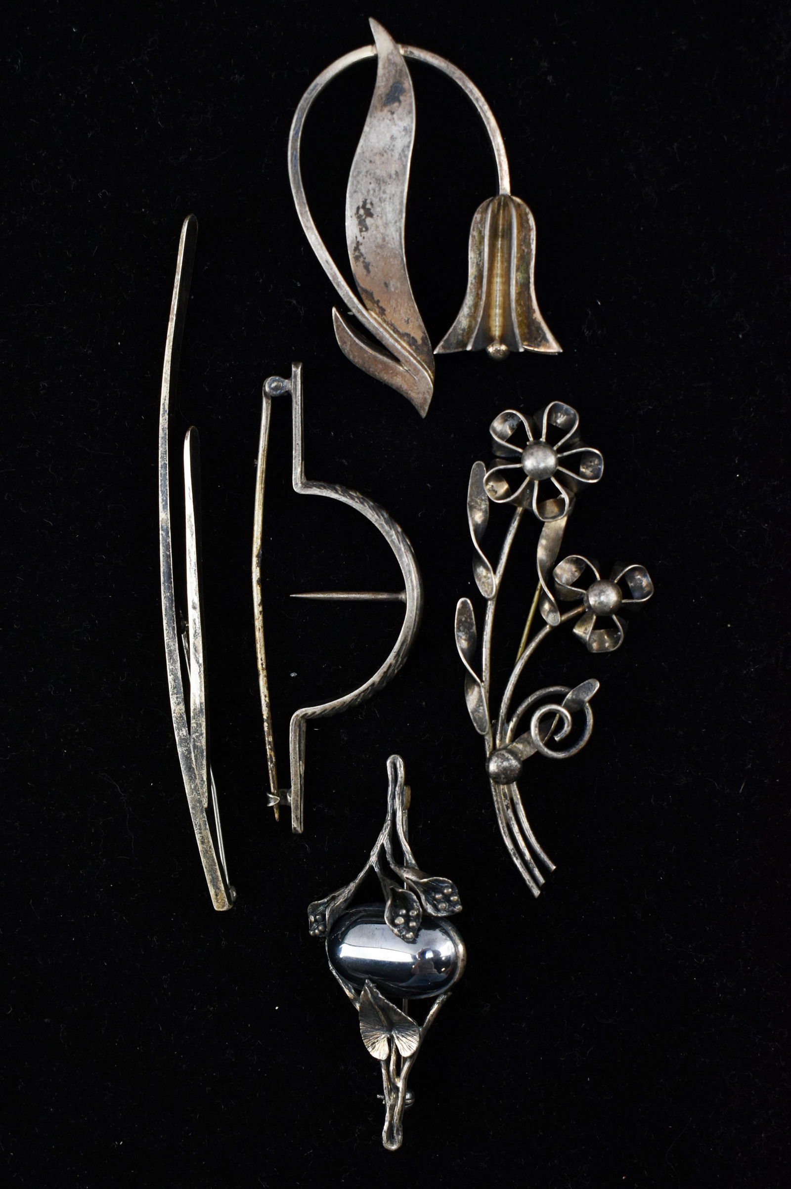 Group of Five Sterling Pins (1 of 5)