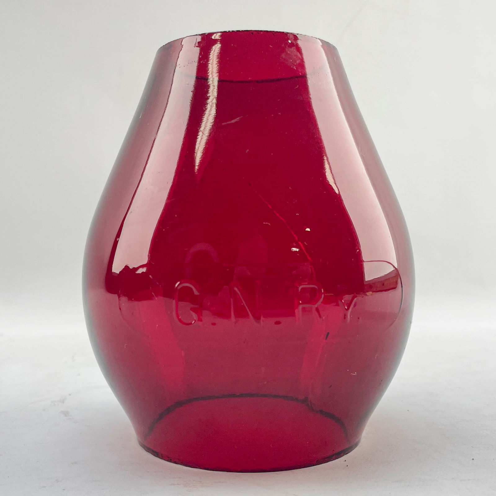 Vintage GNRY Red Corning Glass Tall Globe (1 of 9)