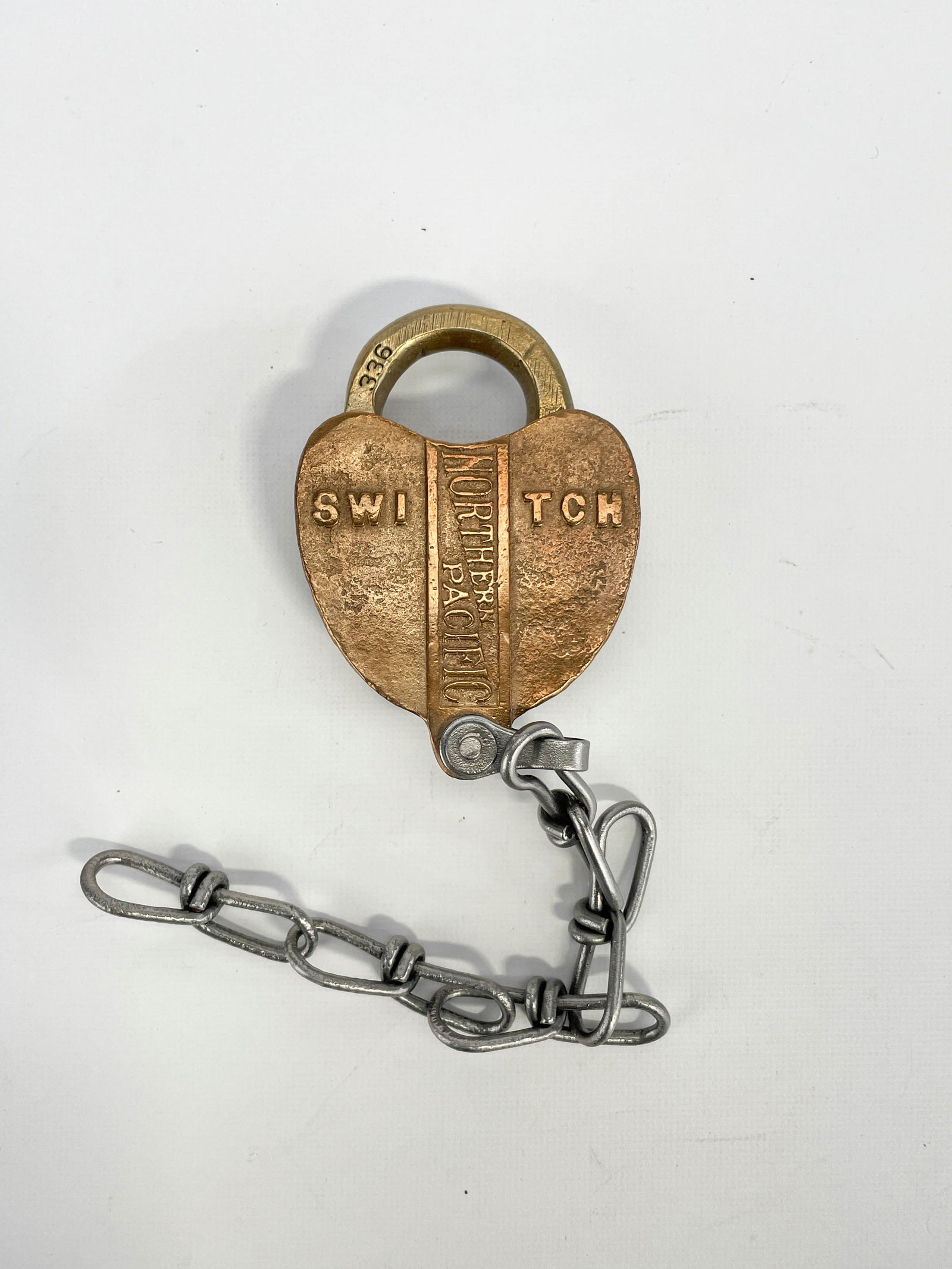 Northern Pacific Adlake Early Brass Switch Lock (1 of 3)