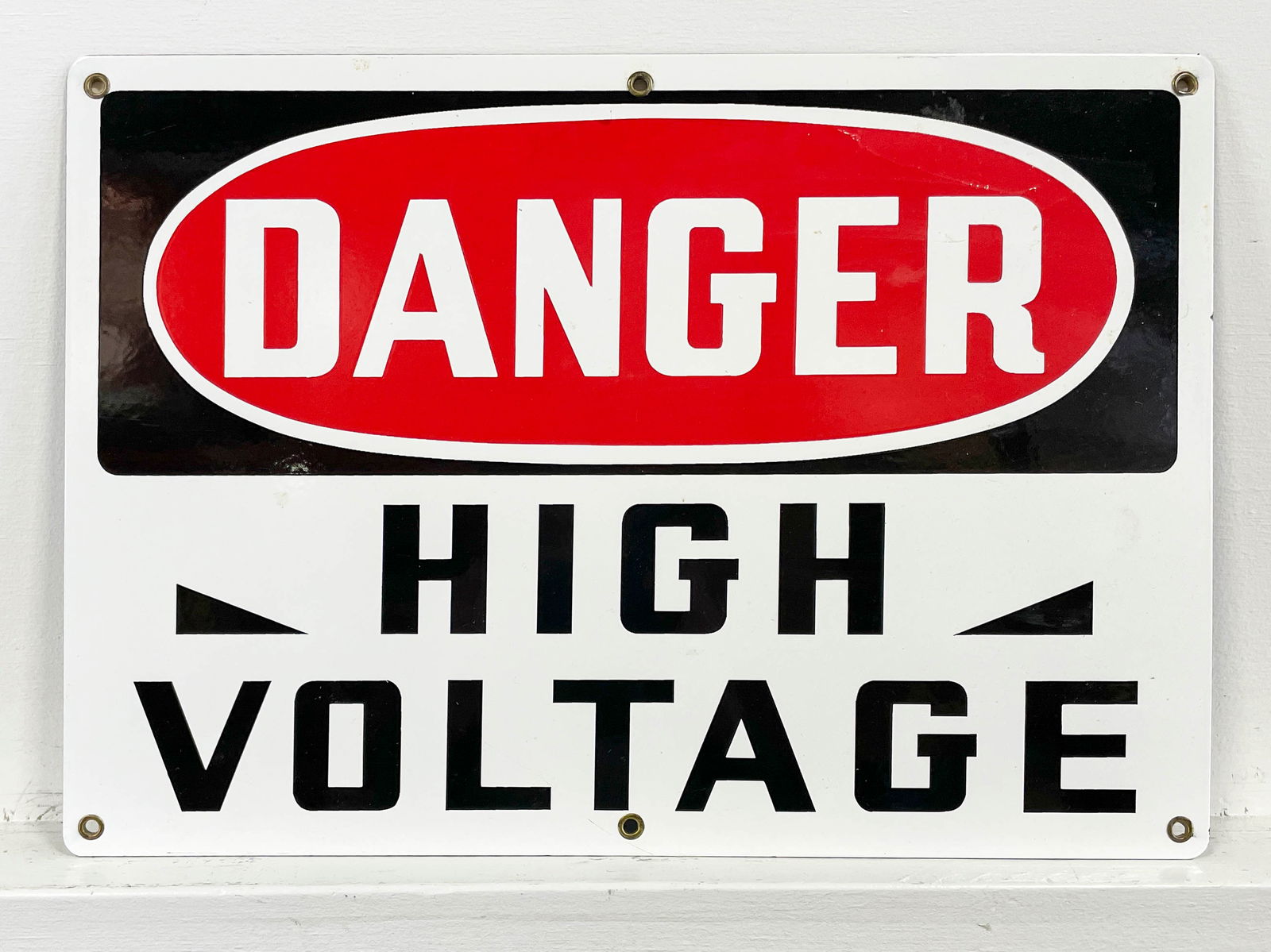 Enameled Metal Danger High Voltage Sign (1 of 6)