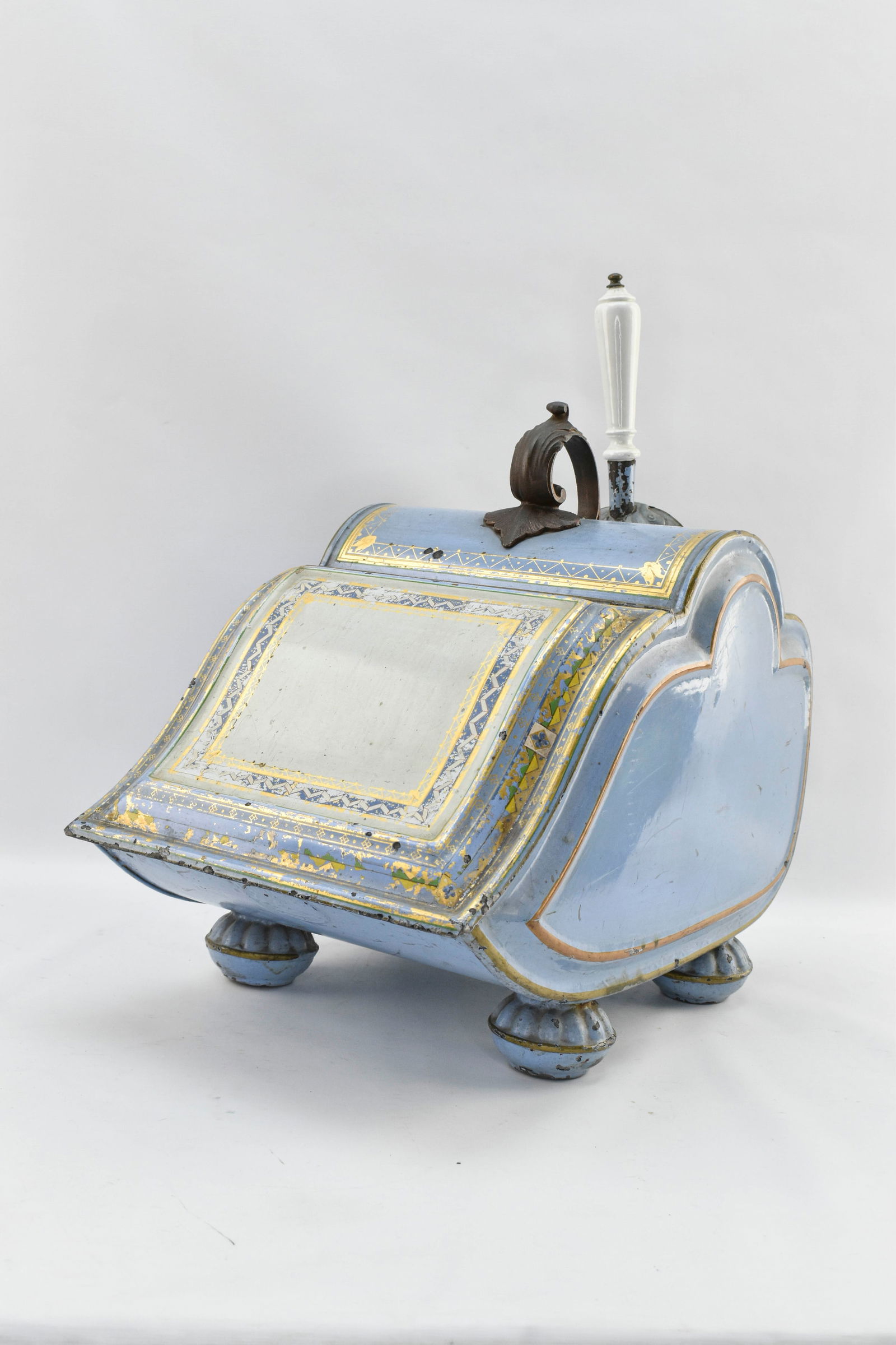 Victorian Coal Scuttle Box, Powder Blue (1 of 13)