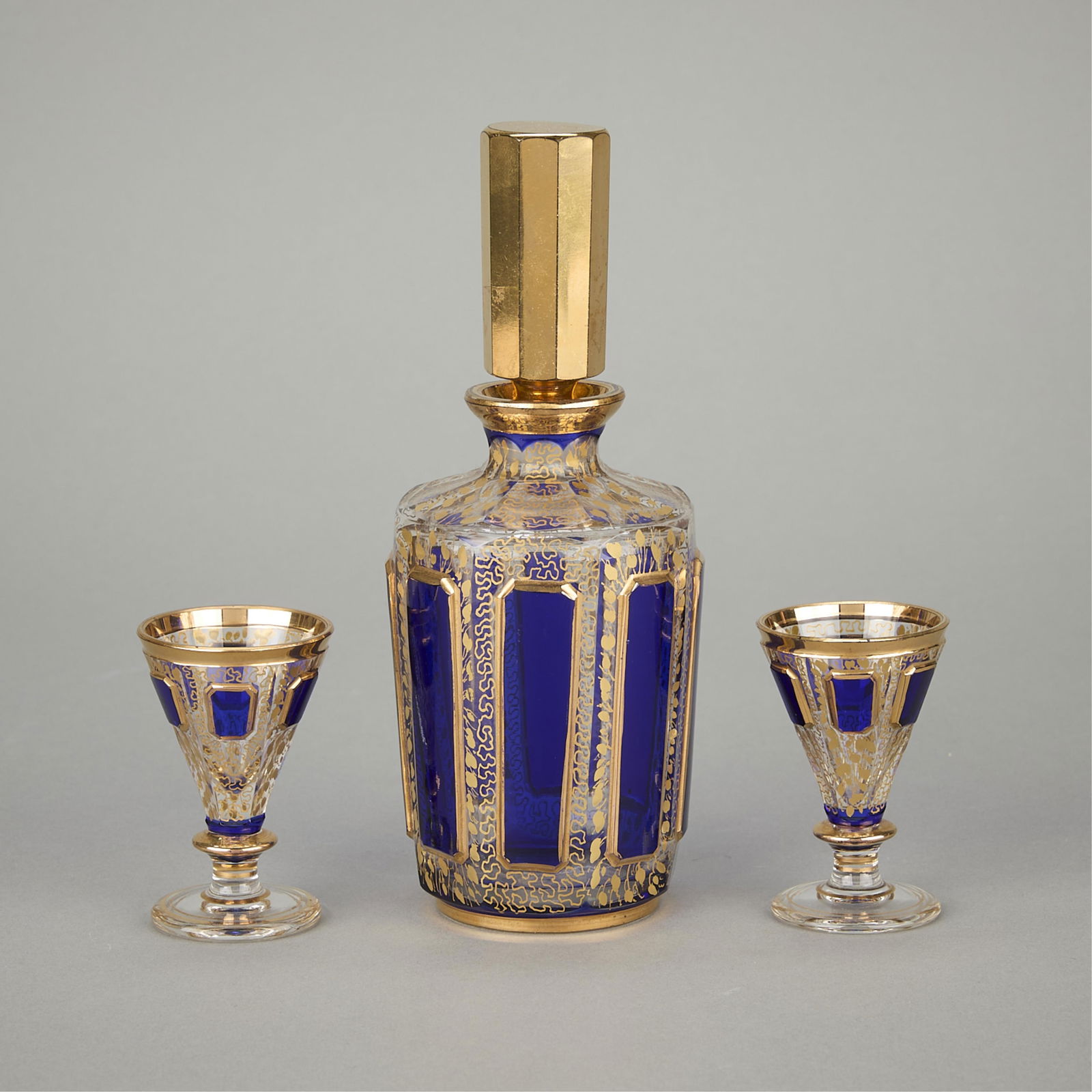 Moser Cobalt Decanter & Cordial Glass Set (1 of 9)