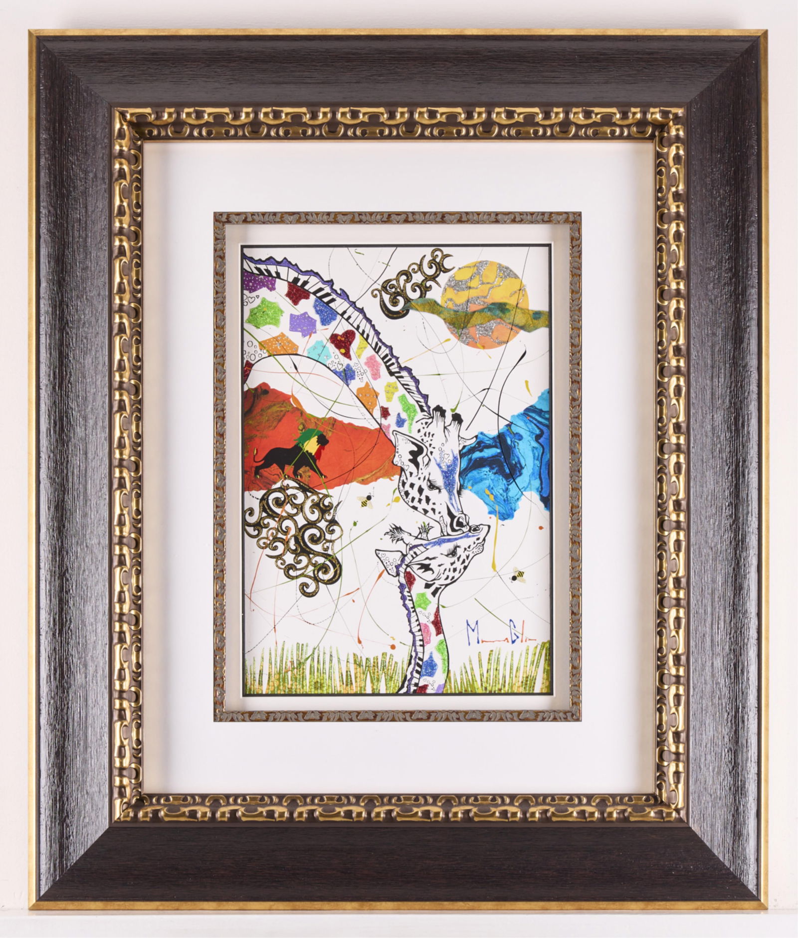 Marcus Glenn "A Parent's Love (Red & Blue)" Mixed Media Painting (1 of 5)