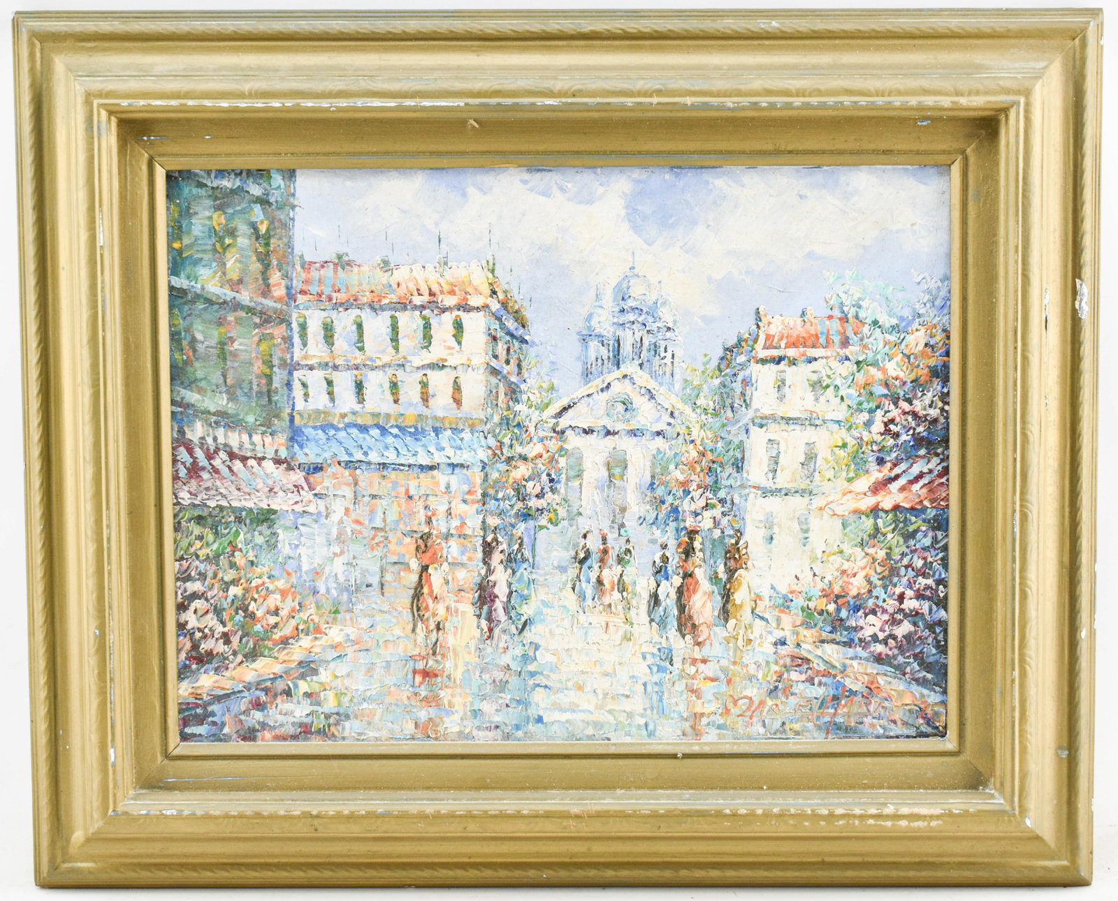 Marie Charlot Signed Street Scene Oil Painting (1 of 5)