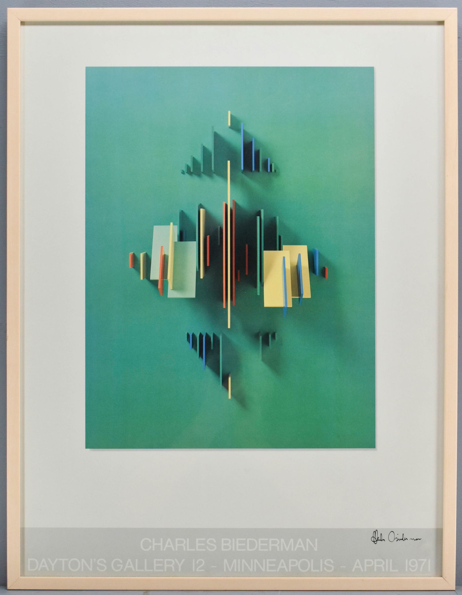 Charles Bierderman 1971 Minneapolis Exhibition Poster, Hand-Signed (1 of 7)