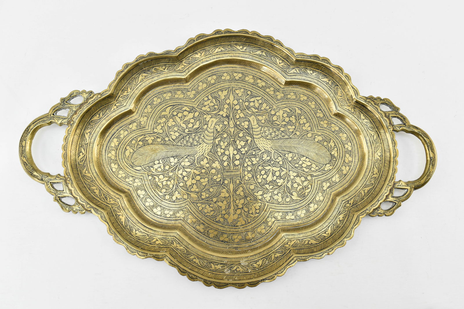 Vintage Etched Indian Brass Tray (1 of 7)