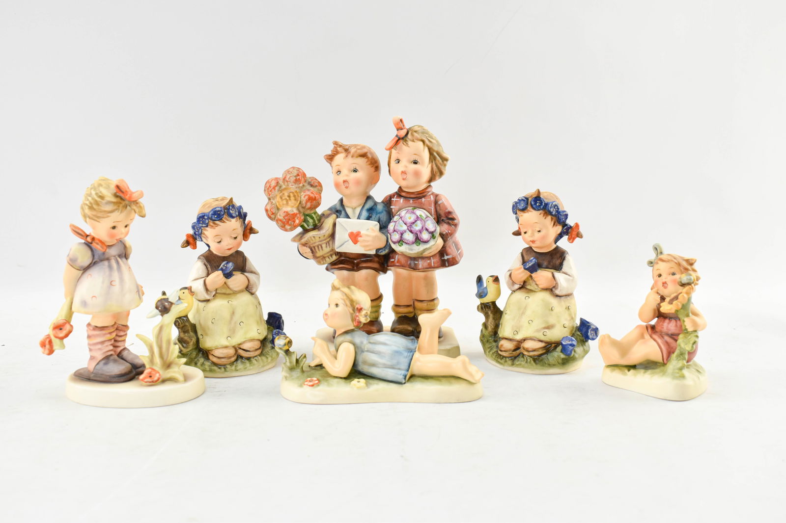 Six Floral Goebel Hummel Figurines (1 of 14)