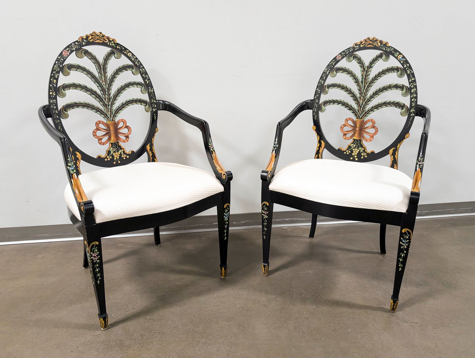 Pair Hepplewhite Style Prince of Wales Reproduction Chairs (1 of 11)