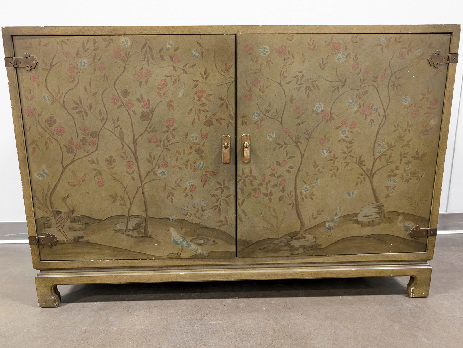 John Widdicomb Olive Green Chinoiserie Cabinet (1 of 15)