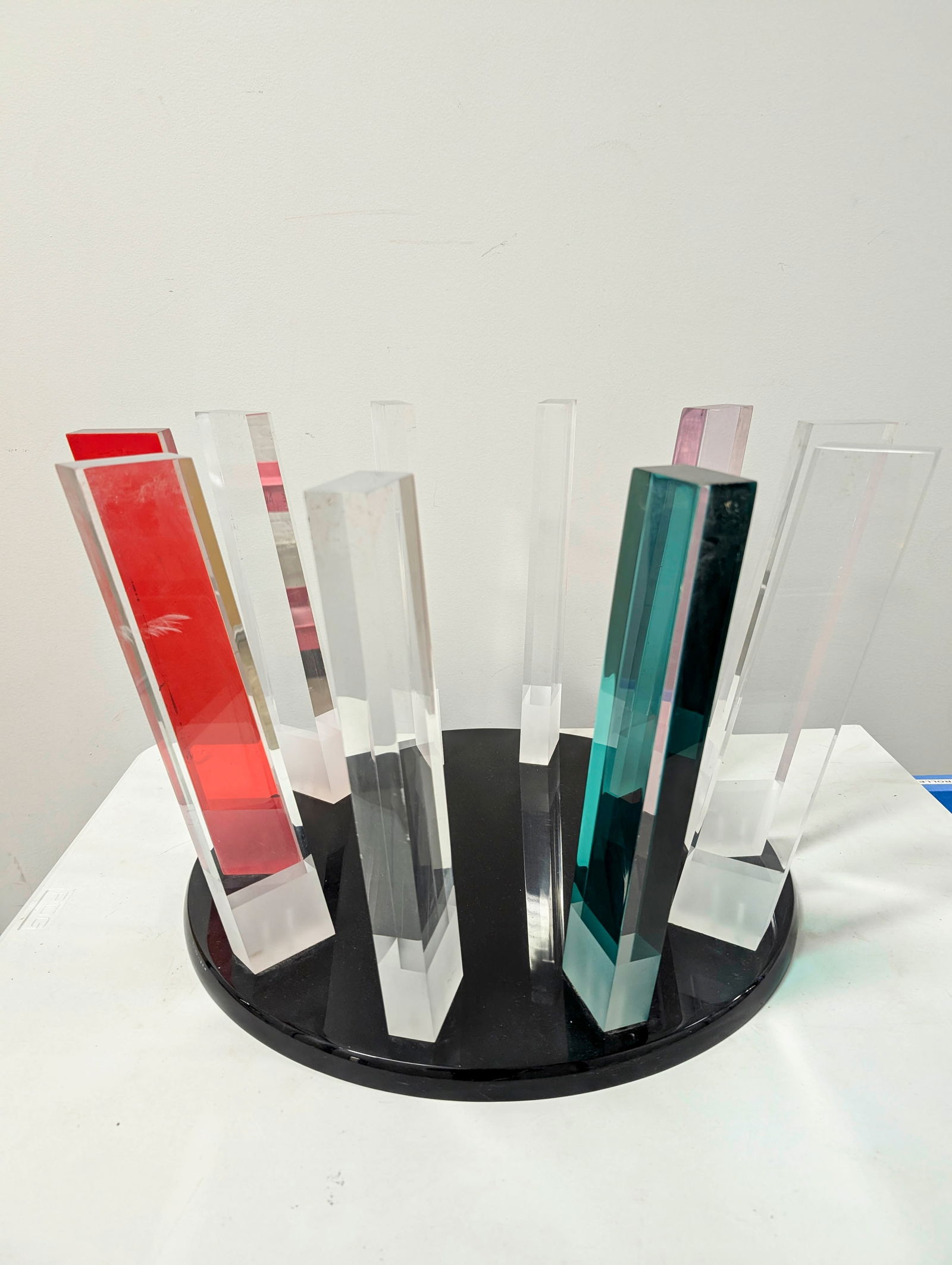 Multicolored Lucite Coffee Table Base, Likely Shlomi Haziza (1 of 20)
