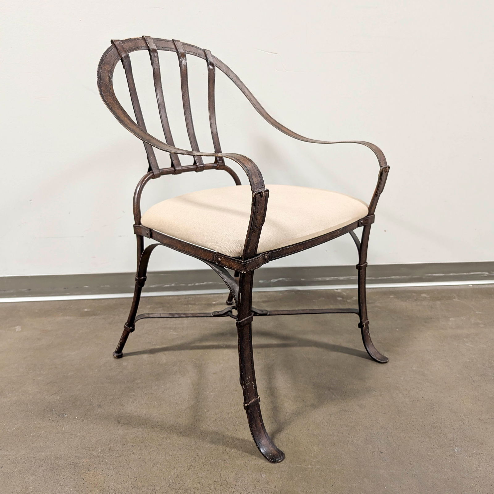 After Jacques Adnet-Hermes Style Horse Bit Arm Chair (1 of 8)