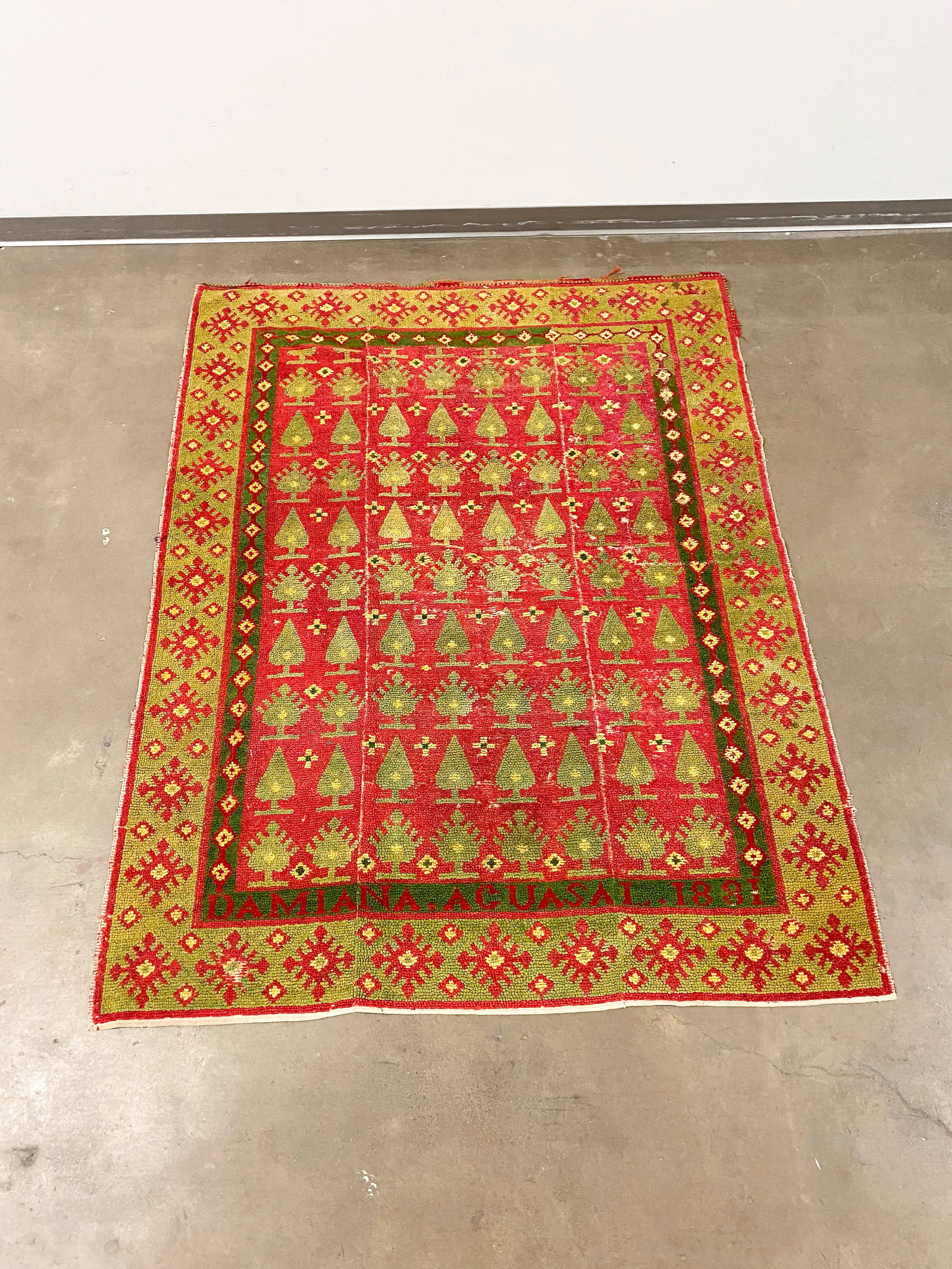19th C. Italian Red & Green Rug (1 of 11)