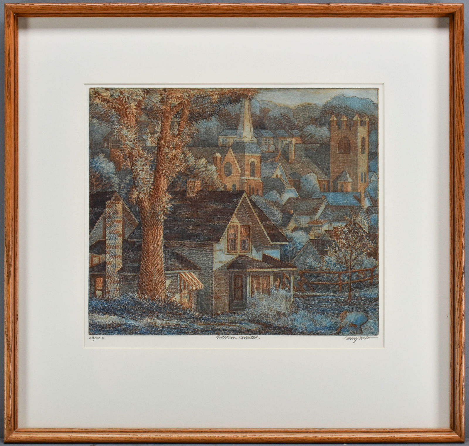 Larry Welo "Rivertown Revisited" Color Intaglio Print (1 of 7)