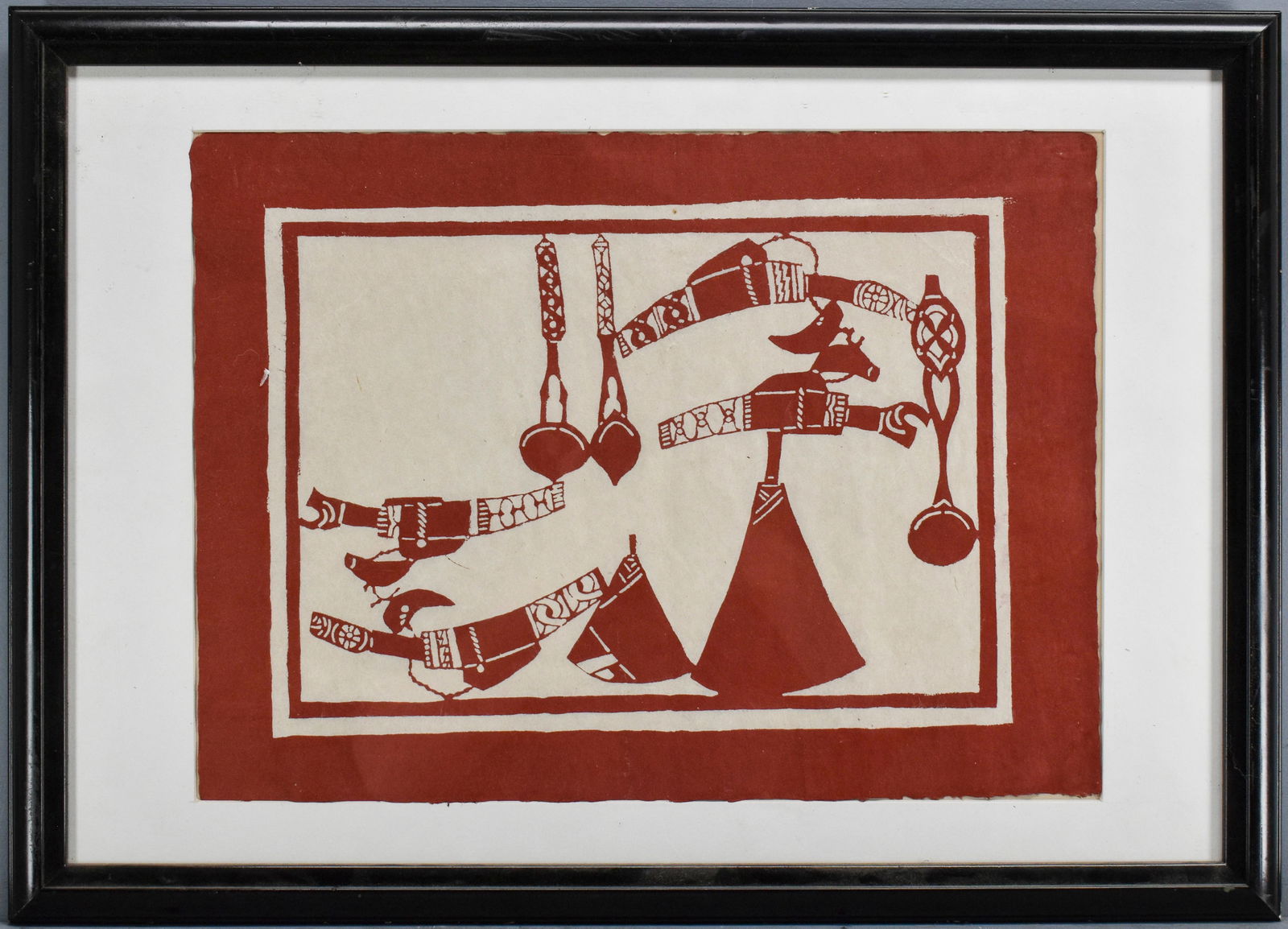 Red & White Block Print (1 of 7)