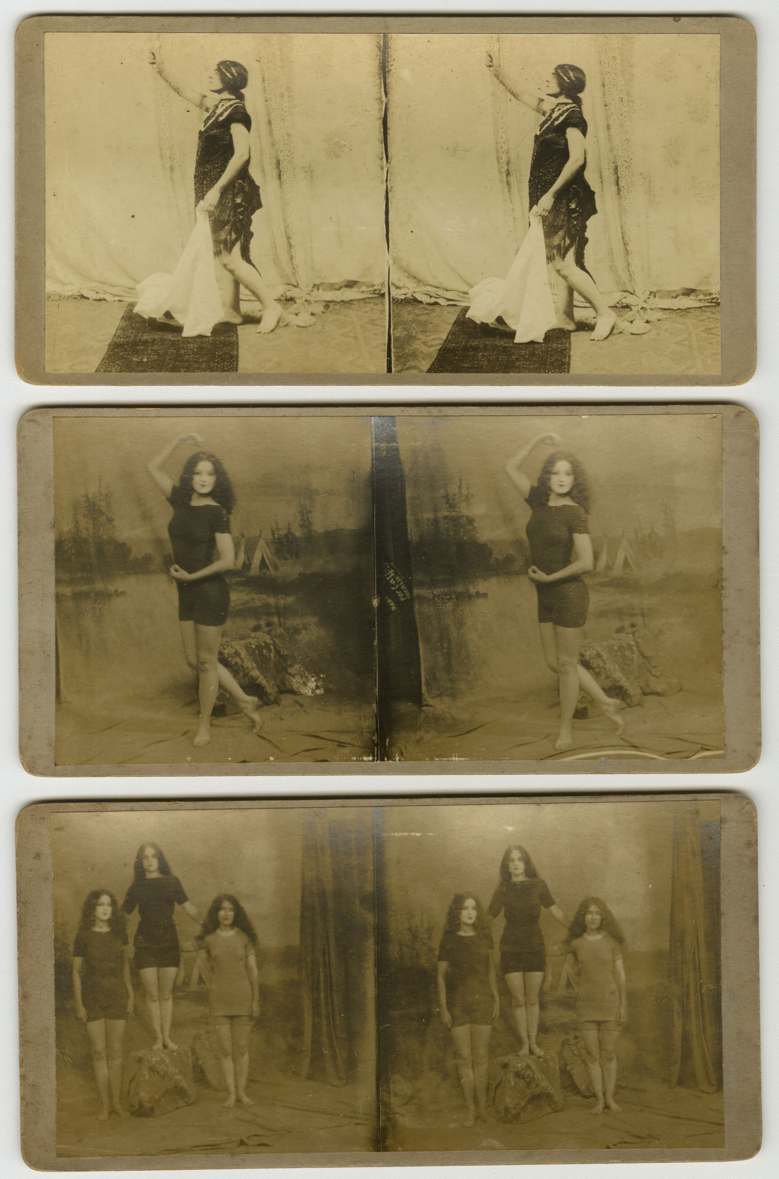 Lot of 3 Vintage 1900s Risque Stereoscopic Photographs Lovely Models (1 of 4)