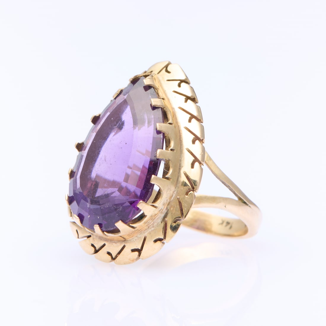 14K Gold Amethyst Ring, Sz. 4 (1 of 4)