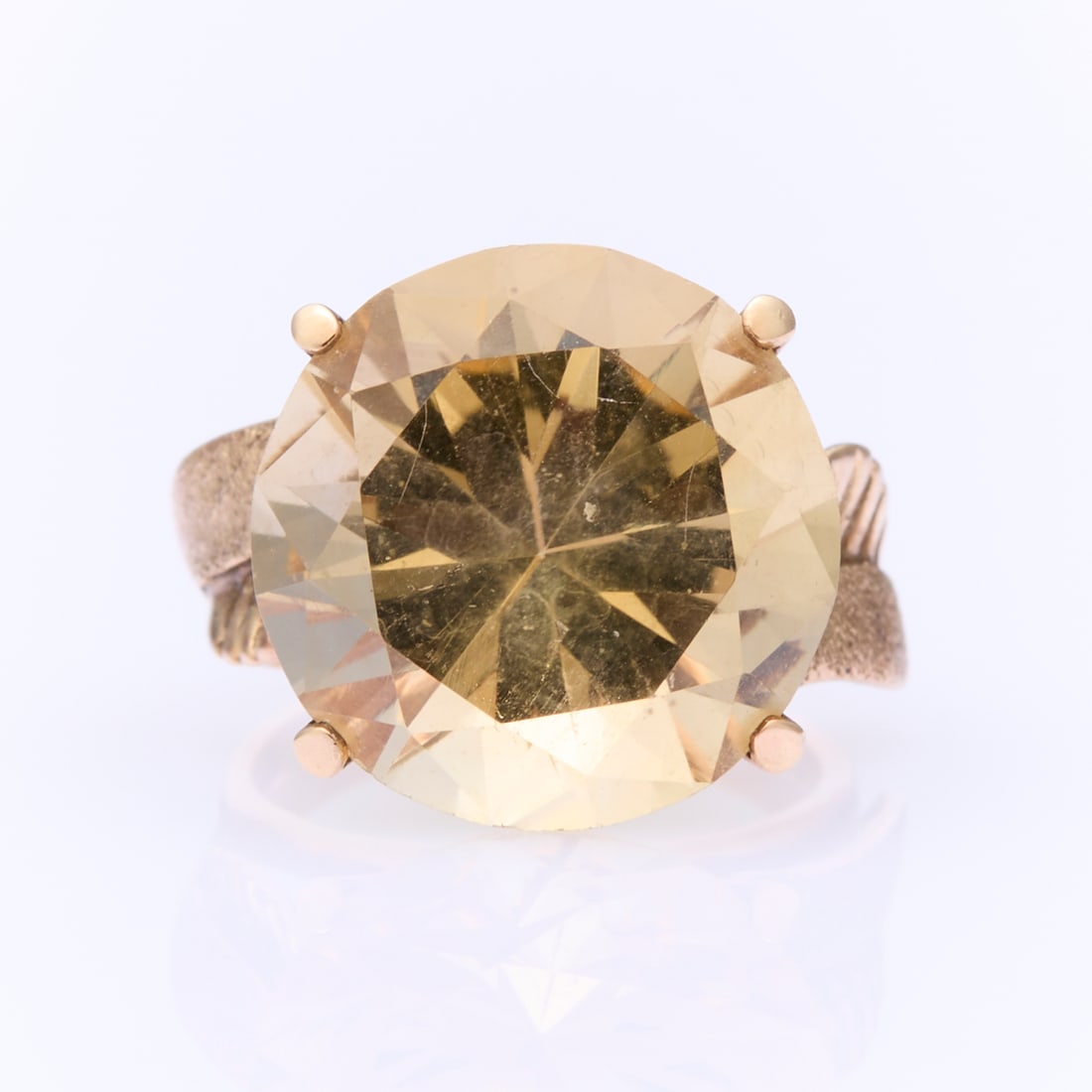 14K Gold Smoky Quartz Ring, Sz 4 (1 of 3)
