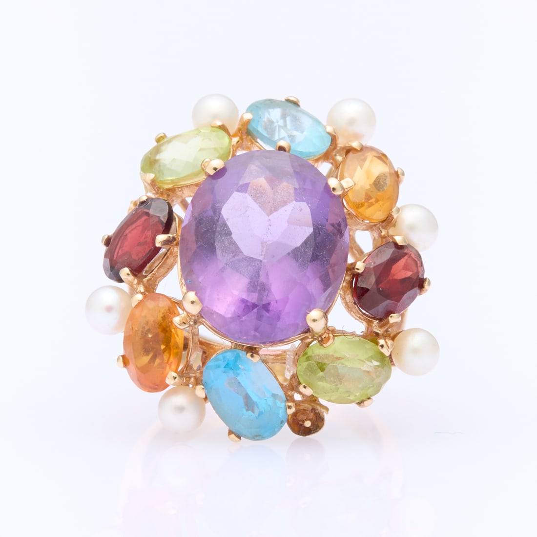 14K Gold Multiple Stone Ring, Sz 3.75 (1 of 4)