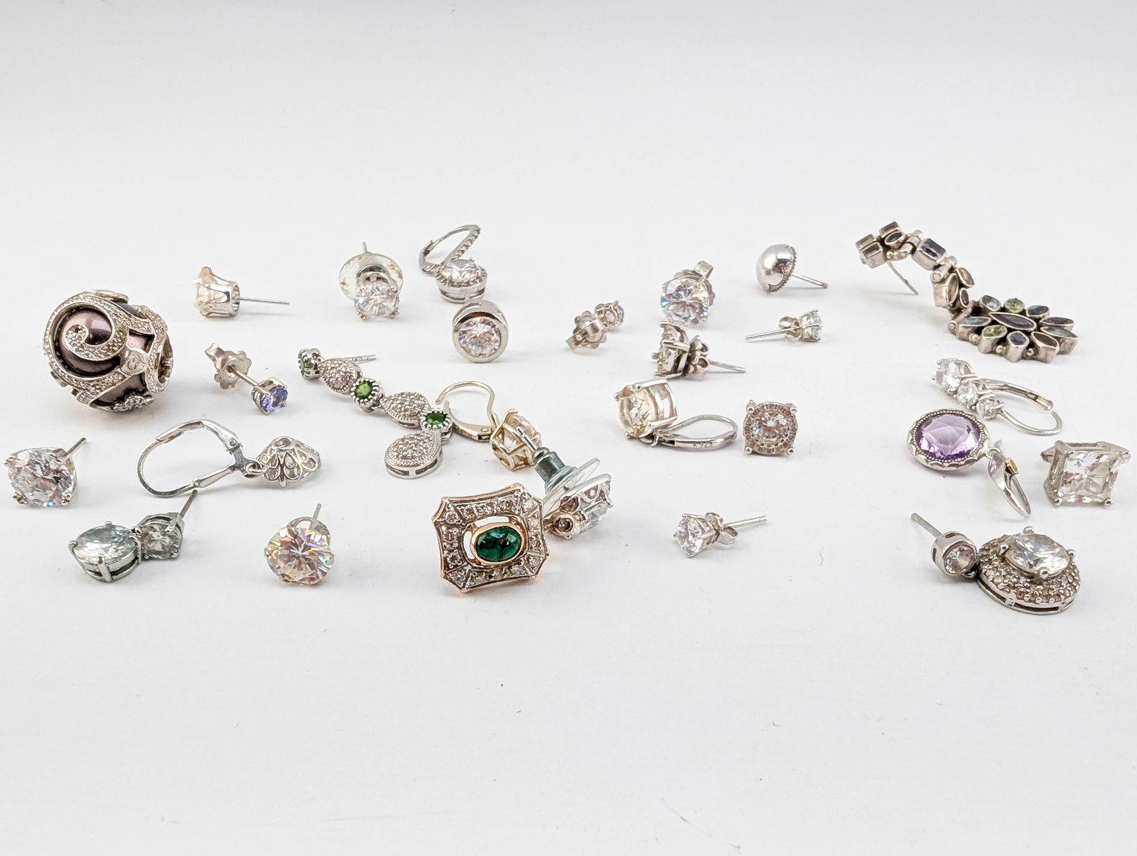 Grp. Mismatched Earrings, Mostly Sterling (1 of 7)