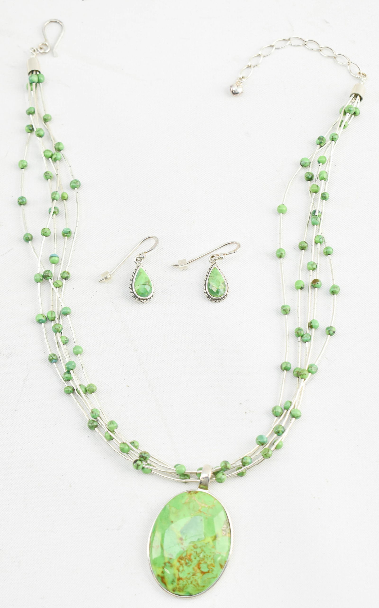 Barse, DTR 925 Green Turquoise Necklace & Earrings (1 of 11)