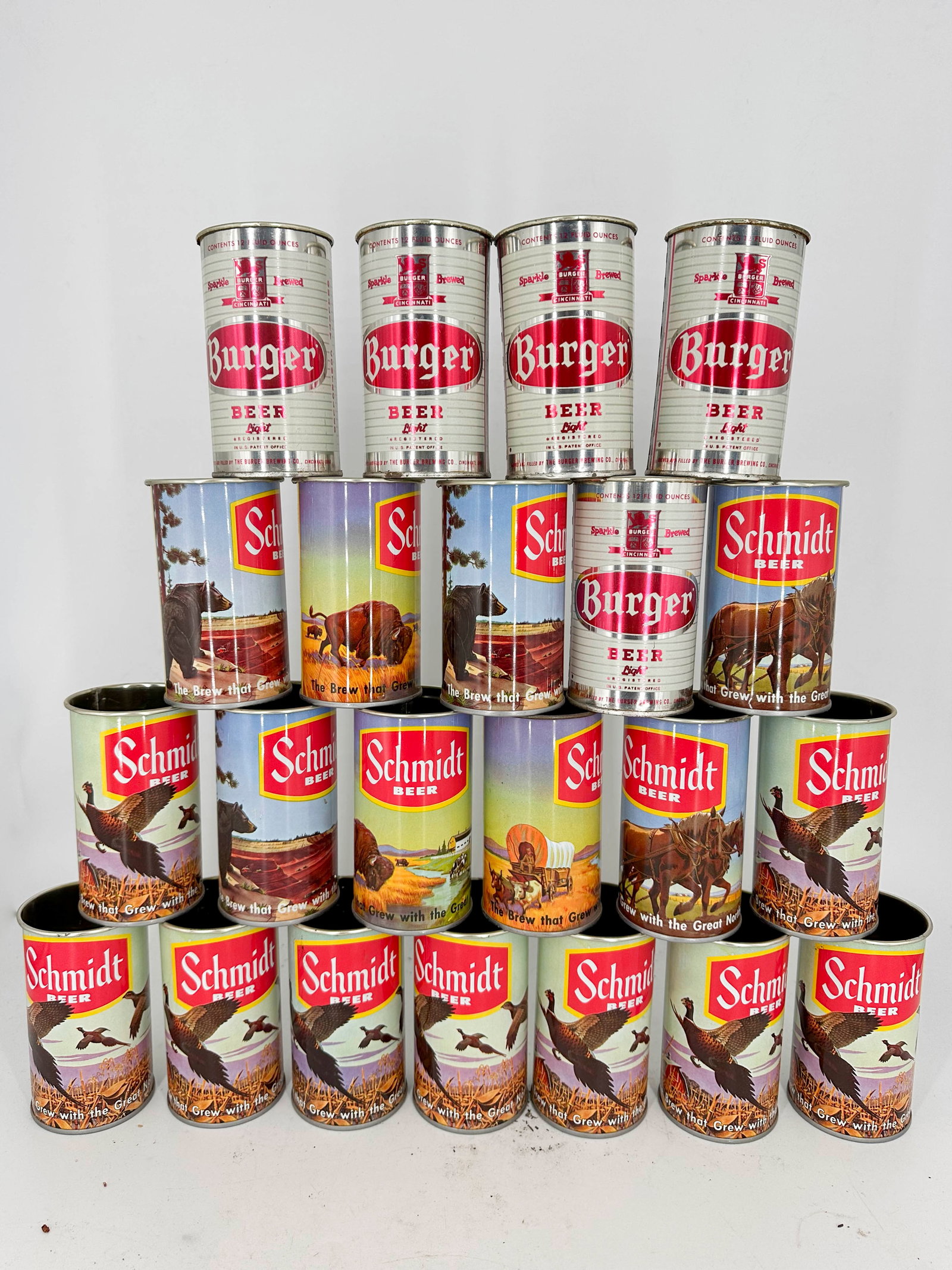 Assortment of 22 Vintage Beer Cans from Brands Including Schmidt's and Burger Cincinnati (1 of 10)