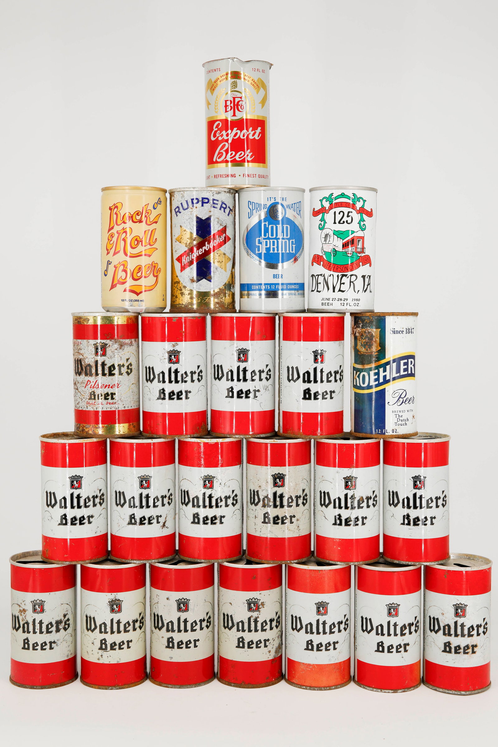 Assortment of 23 Vintage Beer Cans from Brands Including Walter's, Rock & Roll Beer, Cold Spring (1 of 4)