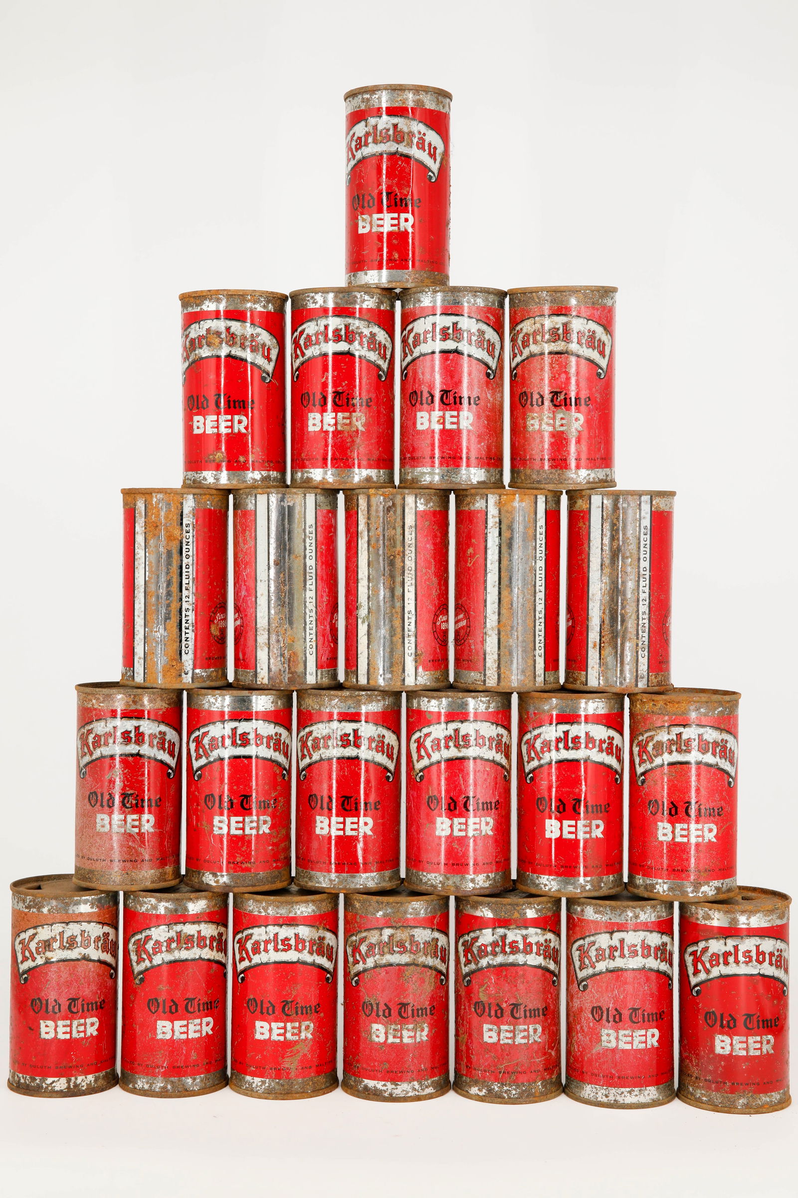 Assortment of 23 Vintage Karlsbrau Steel Flat Top Beer Cans (1 of 4)
