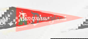 1960's Disneyland Red Pennant with Castle