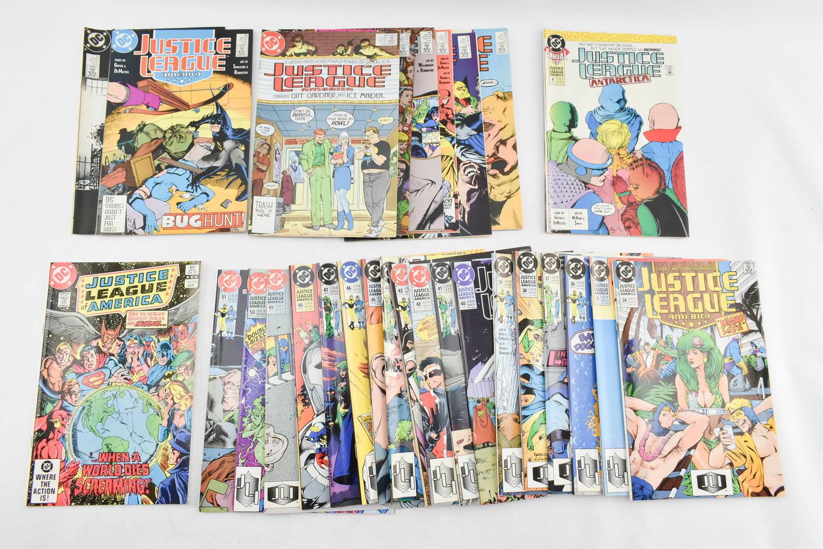 Grp 28 Justice League America - Bronze / Copper Age: Includes 26 consecutive issues (#26 through #51) of Justice League America published between 1989 and 1991, Issue 210 of Justice League of America published 1983, and Justice League America / Antarcti