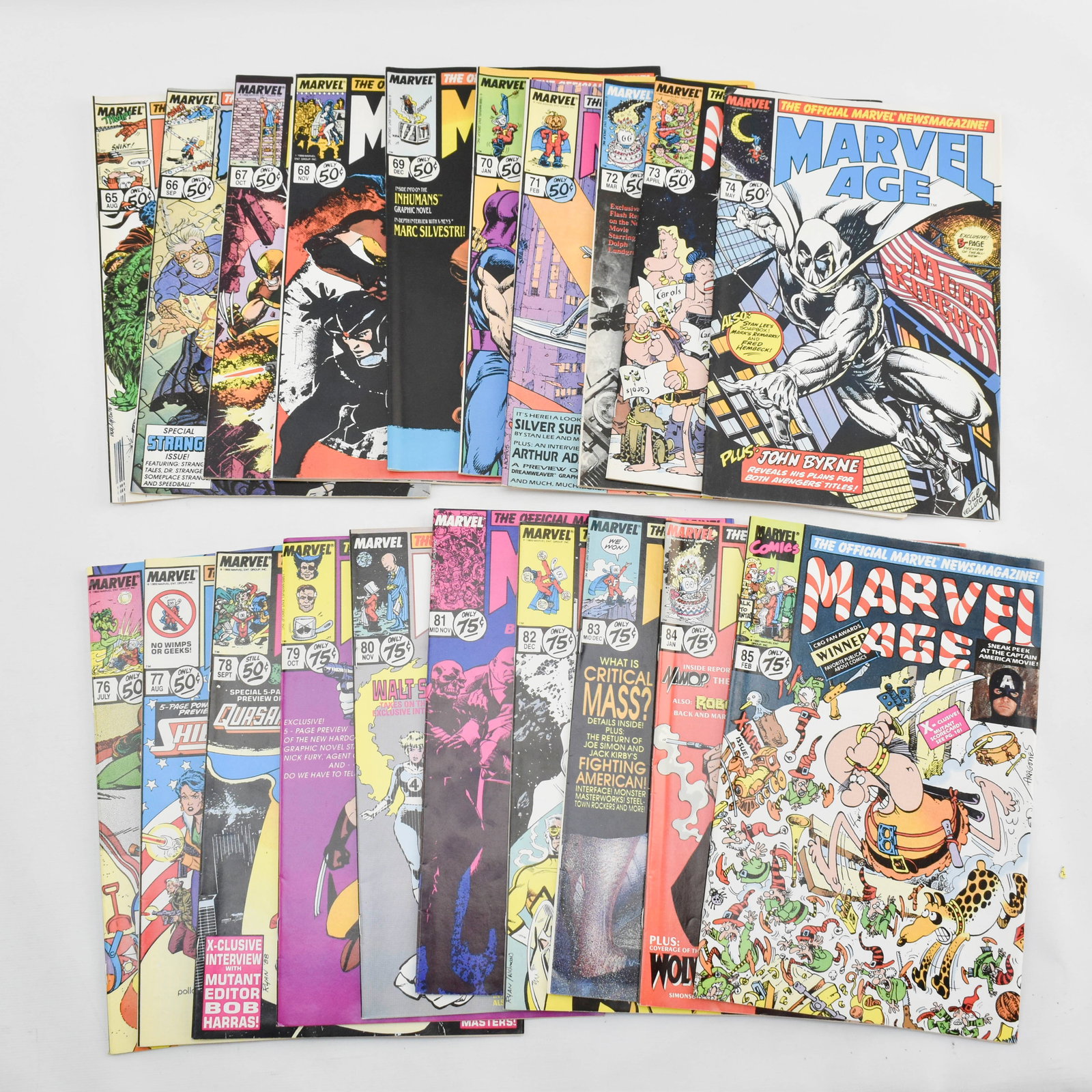 20 Marvel Comics "Marvel Age" Issues 65-74, 76-85 (1 of 6)