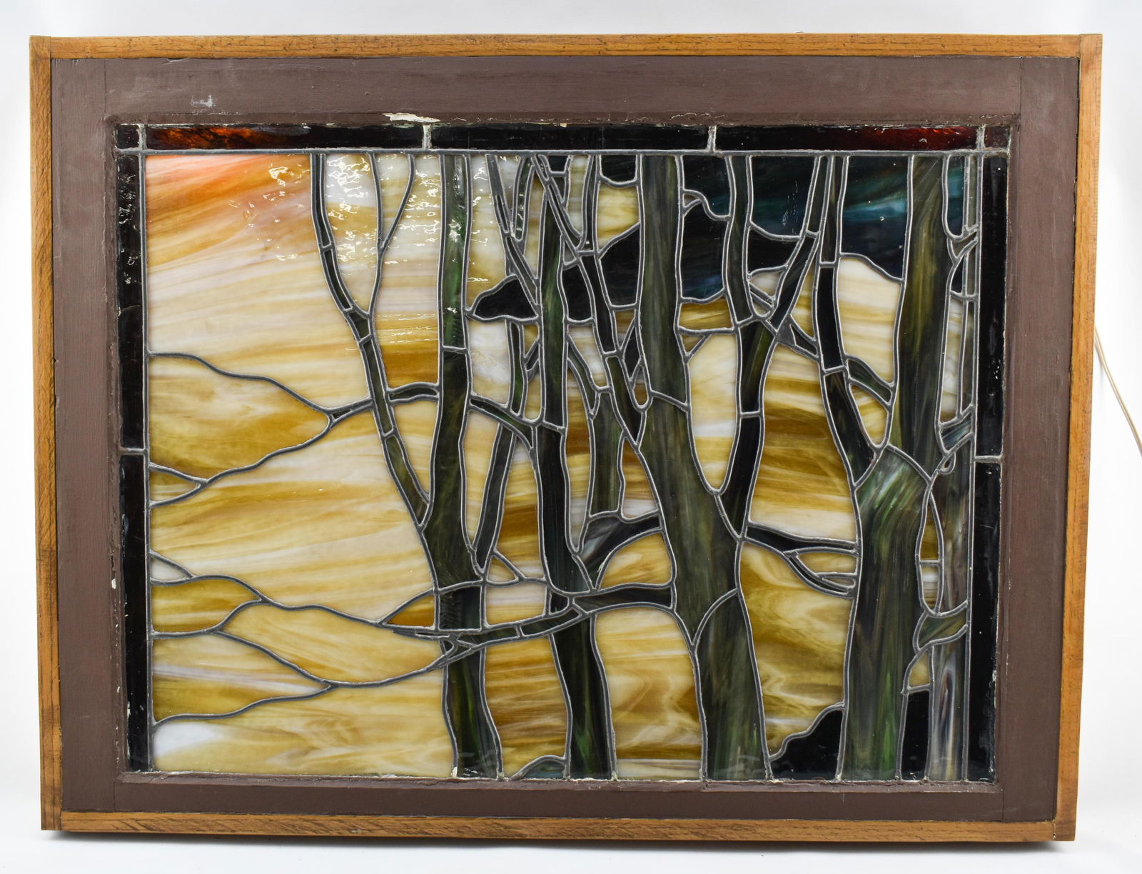 Framed Stained Glass Window of Trees (1 of 9)