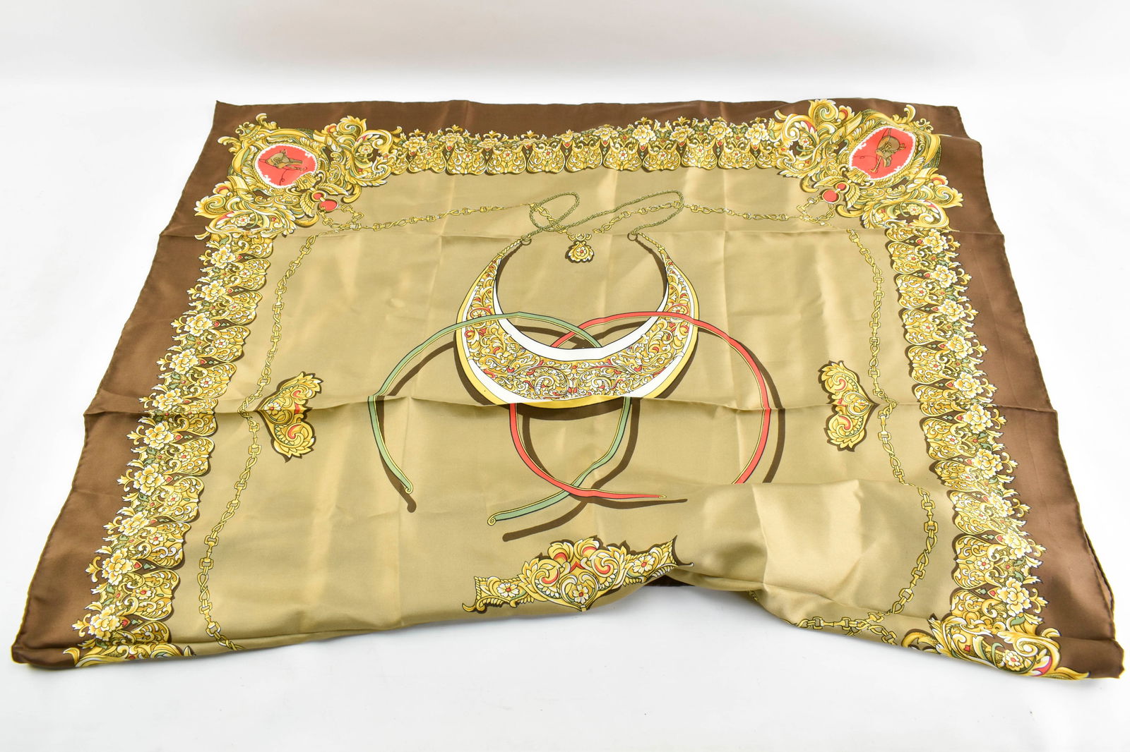 Hermes Style Silk Scarf with Jewelry print (1 of 6)