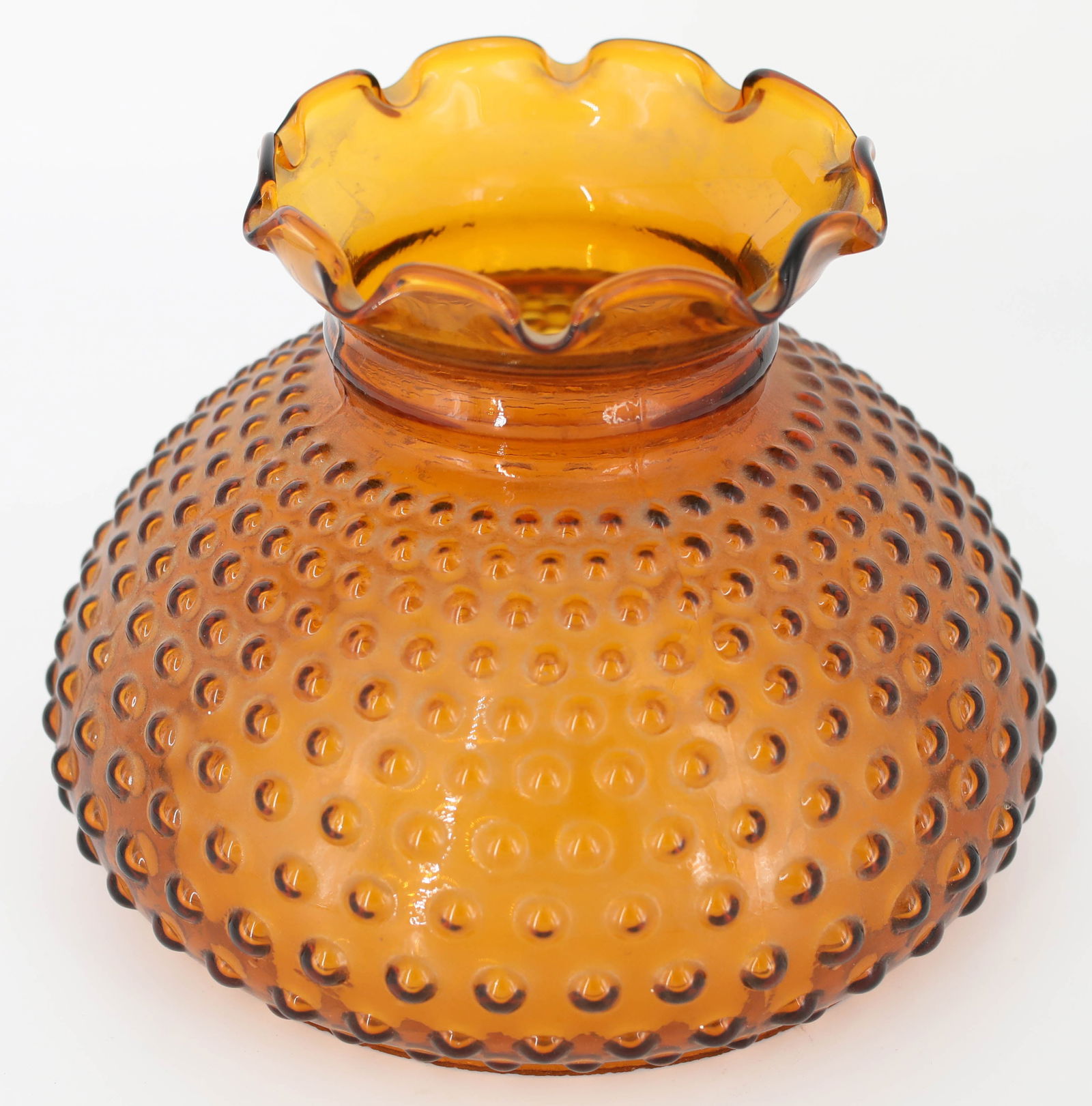 Amber Glass Hobnail Oil Hurricane Lamp Shade (1 of 5)