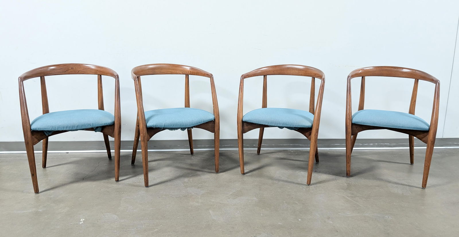 Lawrence Peabody Mid Century Upholstered Dining Chairs, Set of 4 (1 of 11)