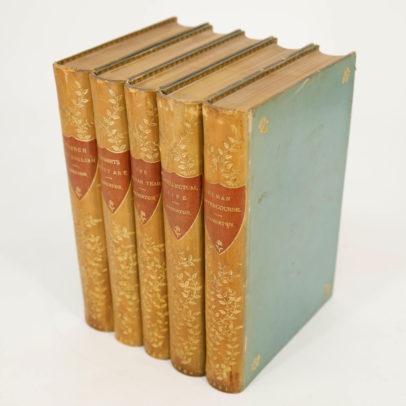 5 Vol. Hamerton Books - Rare Zaehnsdorf Binding (1 of 2)