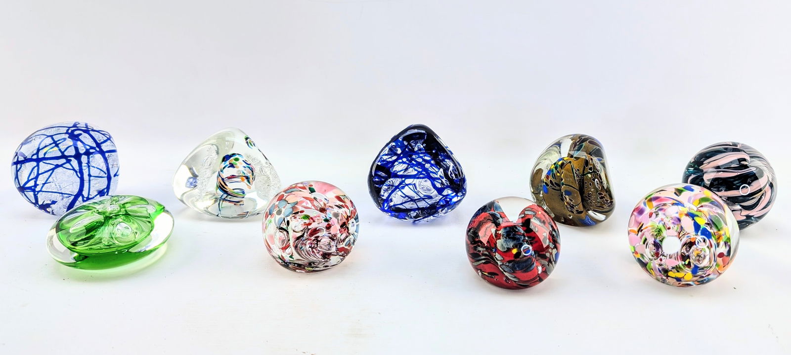 9 Rollin Karg Glass Paperweights, Some Dichroic (1 of 20)