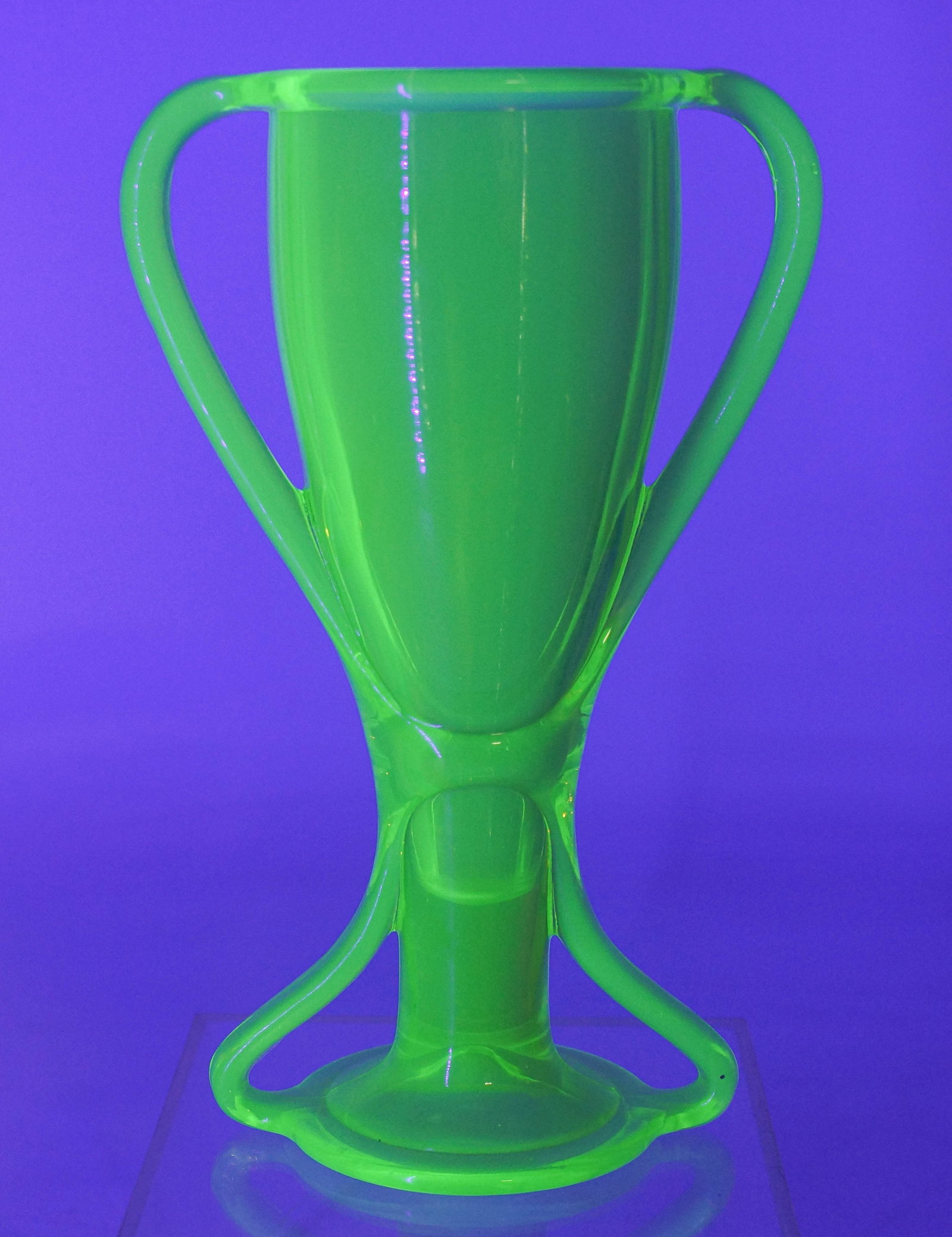 Vaseline Glass Trophy Vase (1 of 7)