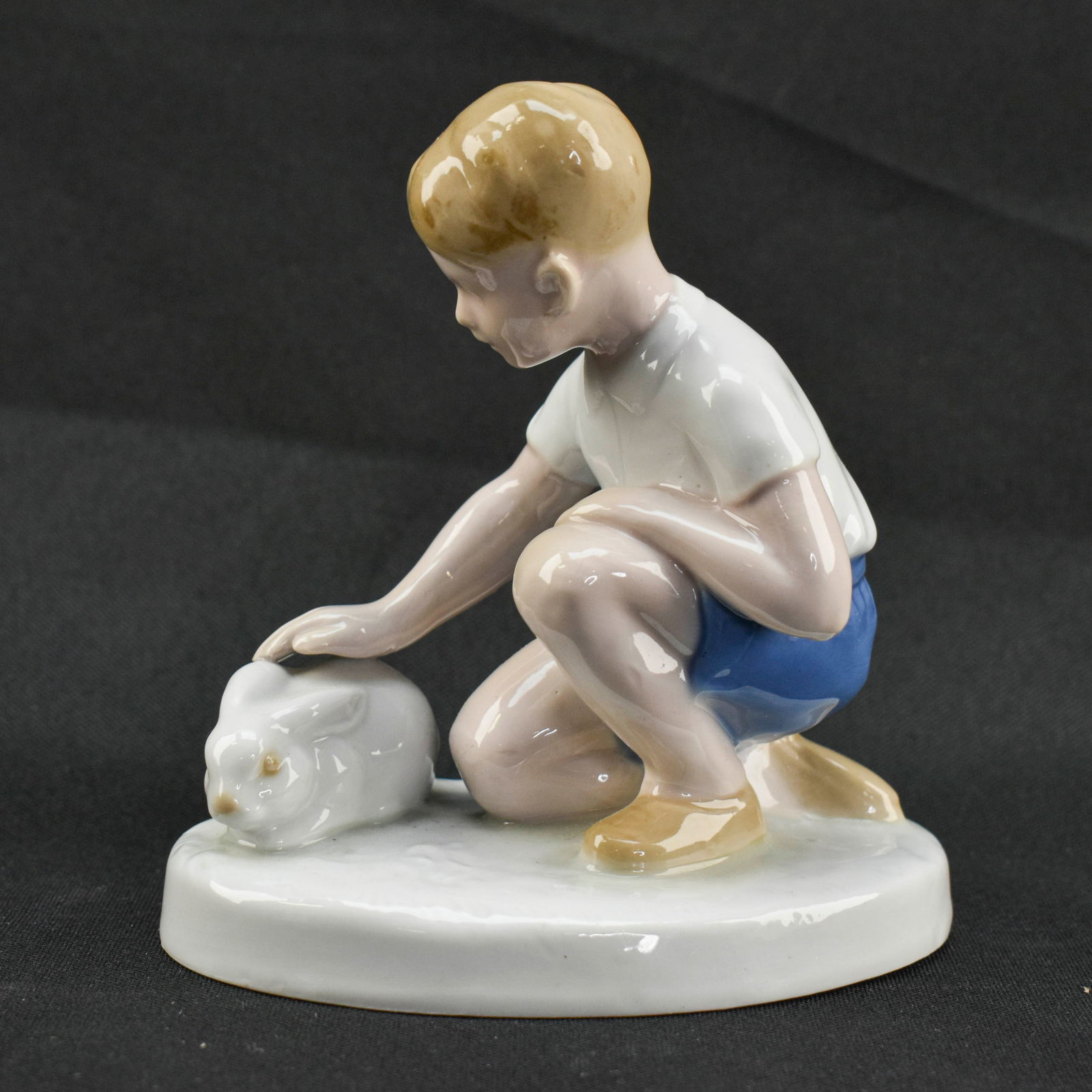 Carl Schneider German Porcelain Figurine, Boy with Rabbit (1 of 6)