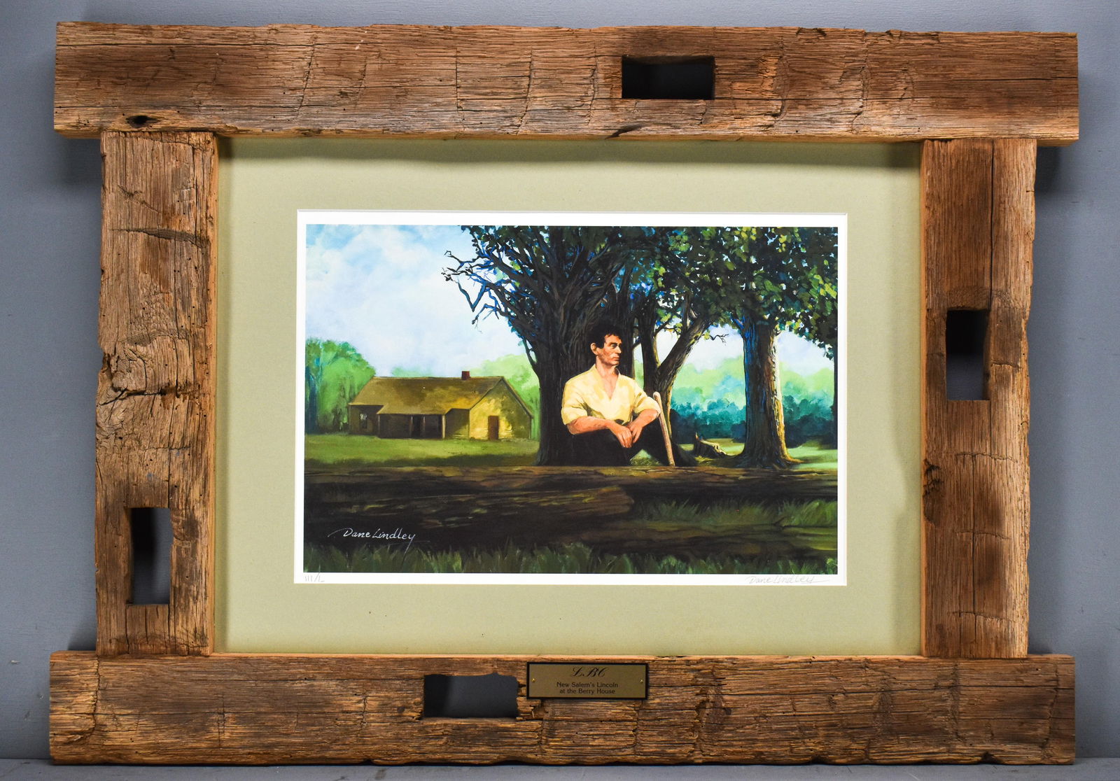 Dane Lindley "Young Lincoln" Lim. Ed. S/N Print, Framed in Wood from Berry Home (1 of 19)