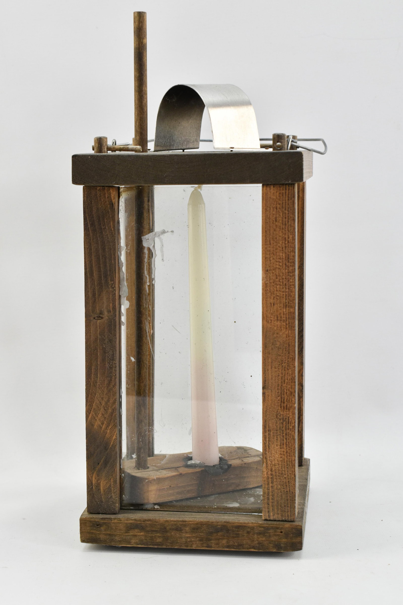 Wood Lantern from New Salem Historic Site, Illinois: Lantern used in and around the New Salem Historical site in Menard County, Illinois. This lantern was used in annual lighted tours around the park. Acquired when some assets of park were sold off. His
