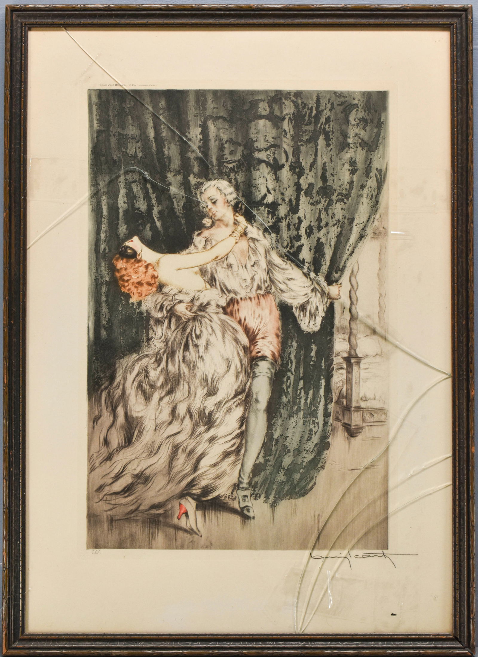 Framed Figural Print Signed Louis Icart (1888-1950) (1 of 5)